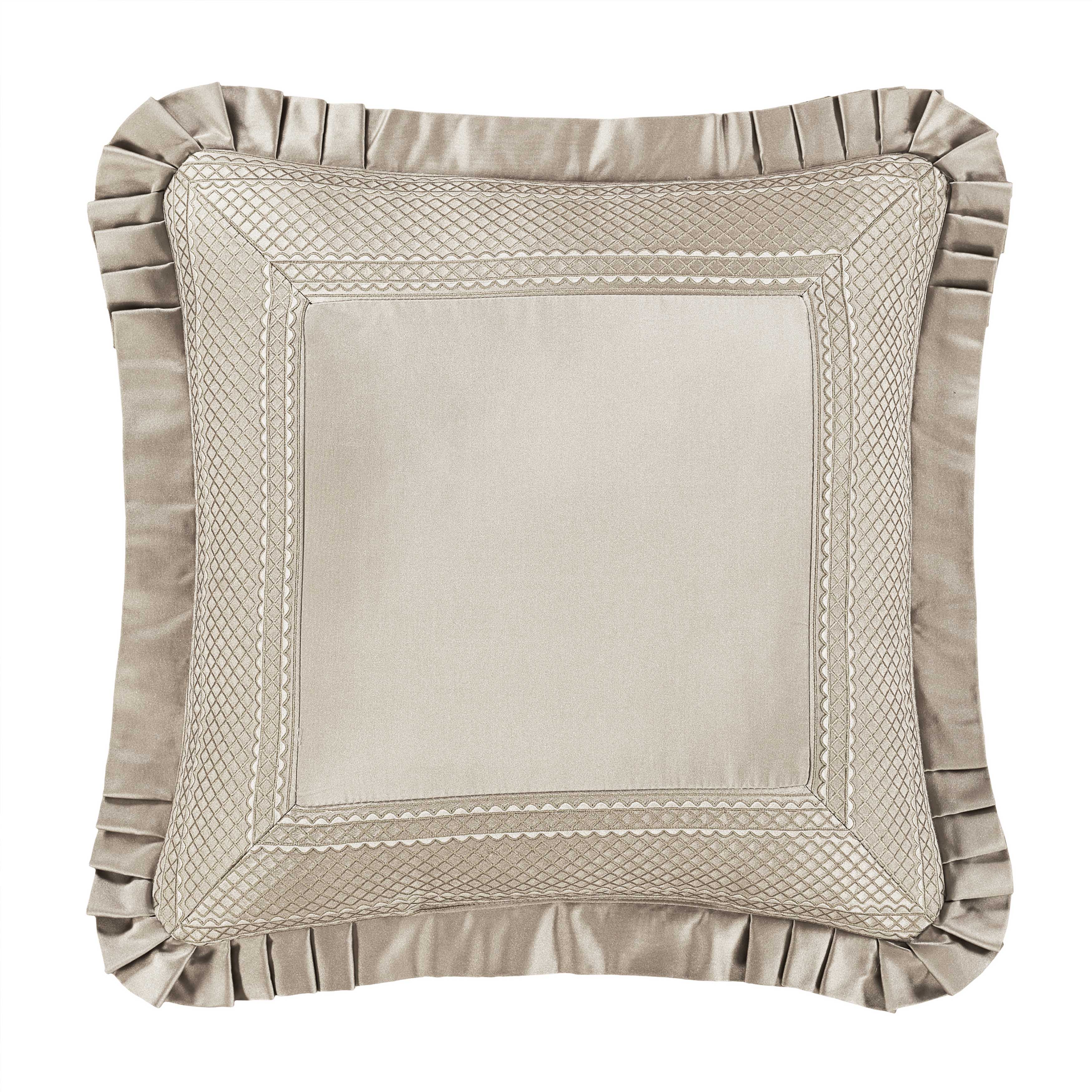 Brunello Flax Square Decorative Throw Pillow 20" x 20" Throw Pillows By J. Queen New York