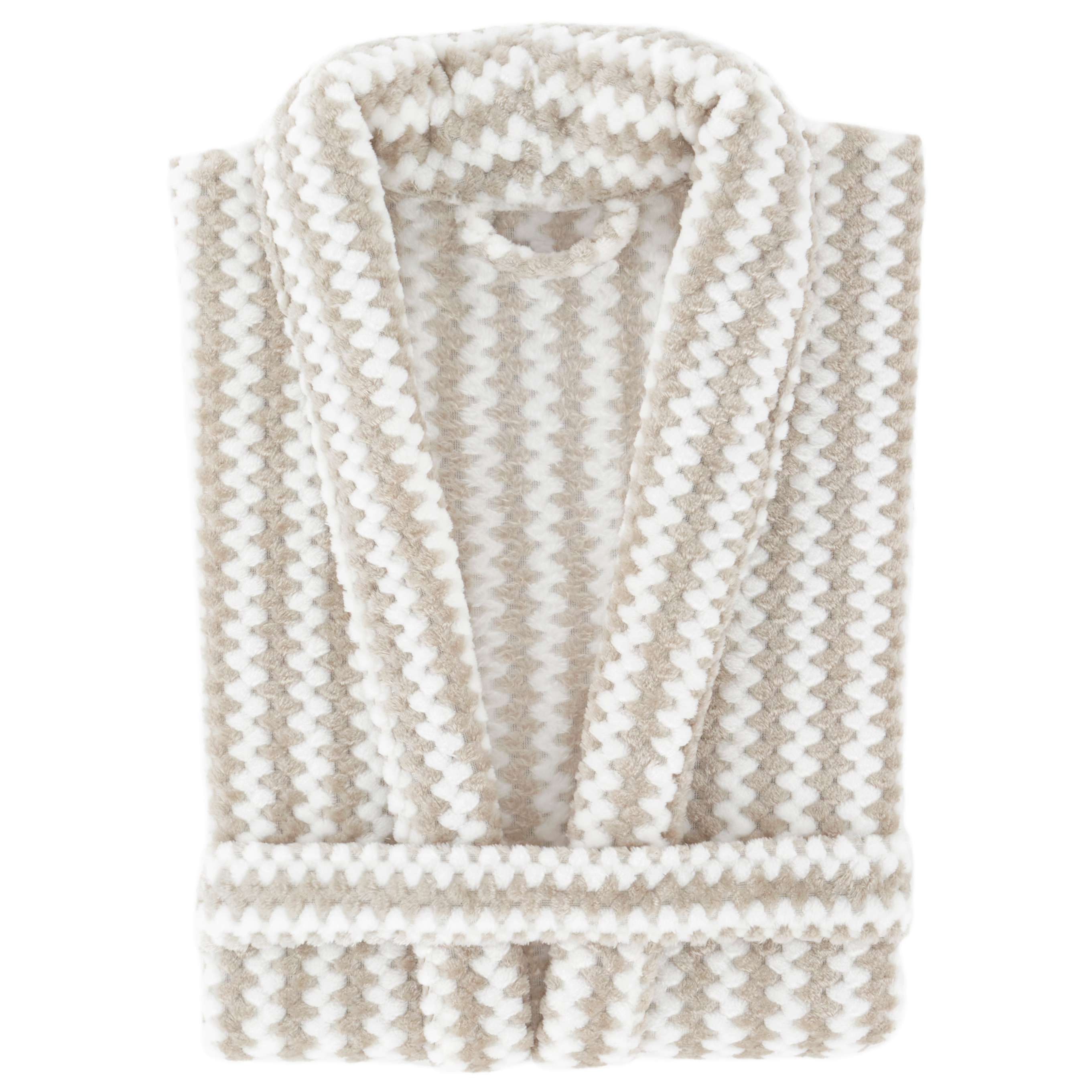 Bubble Stripe Fleece Bath Robe Bathrobe By Annie Selke
