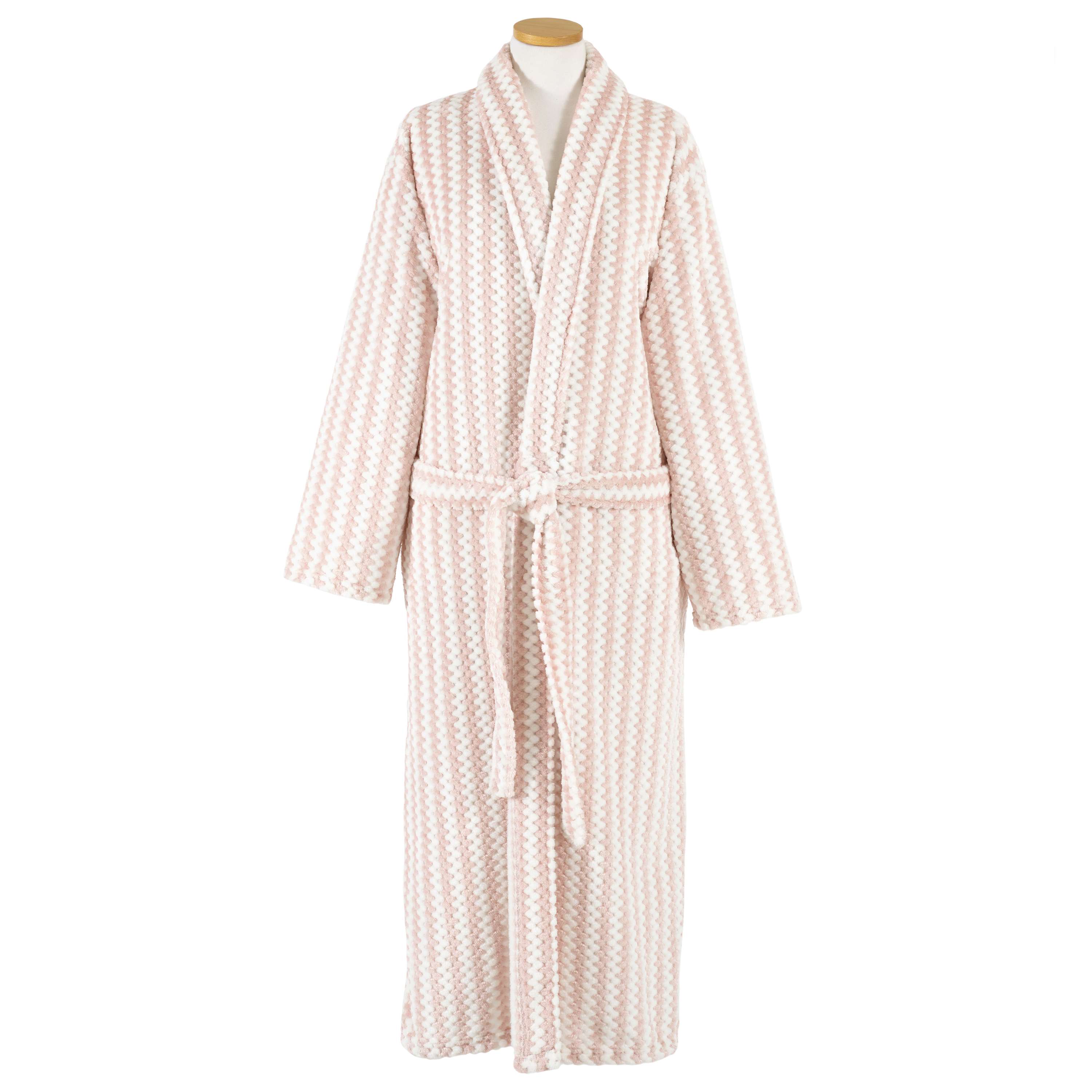 Bubble Stripe Fleece Bath Robe Bathrobe By Annie Selke