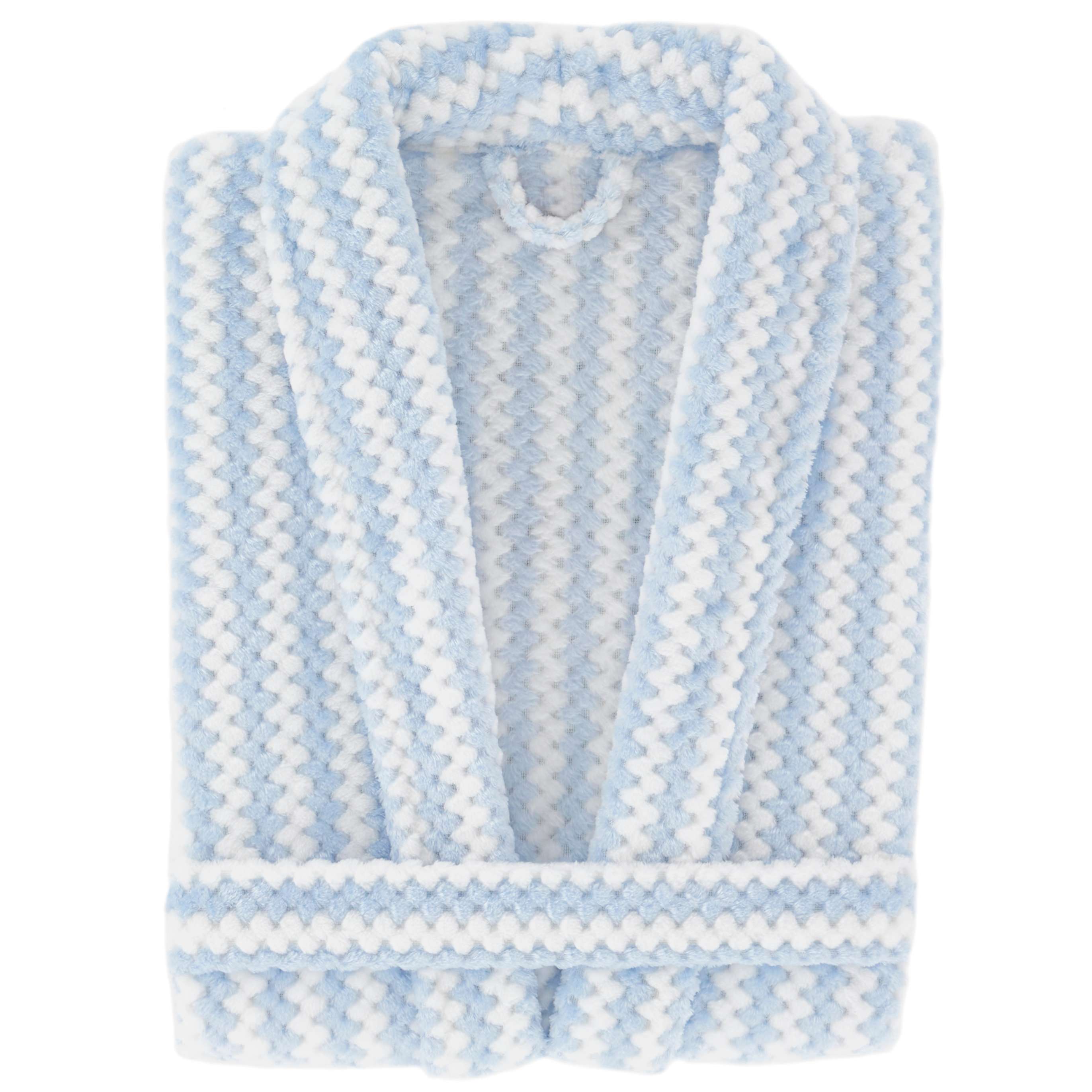 Bubble Stripe Fleece Bath Robe Bathrobe By Annie Selke