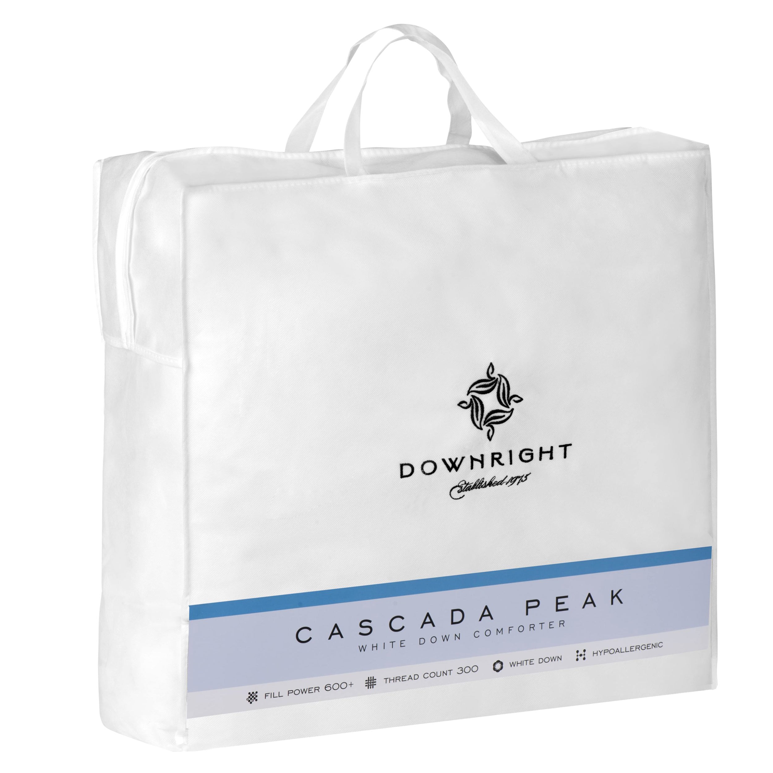 Cascada Peak 600+ Hypoallergenic White Down Comforter Duvet Insert By Downright