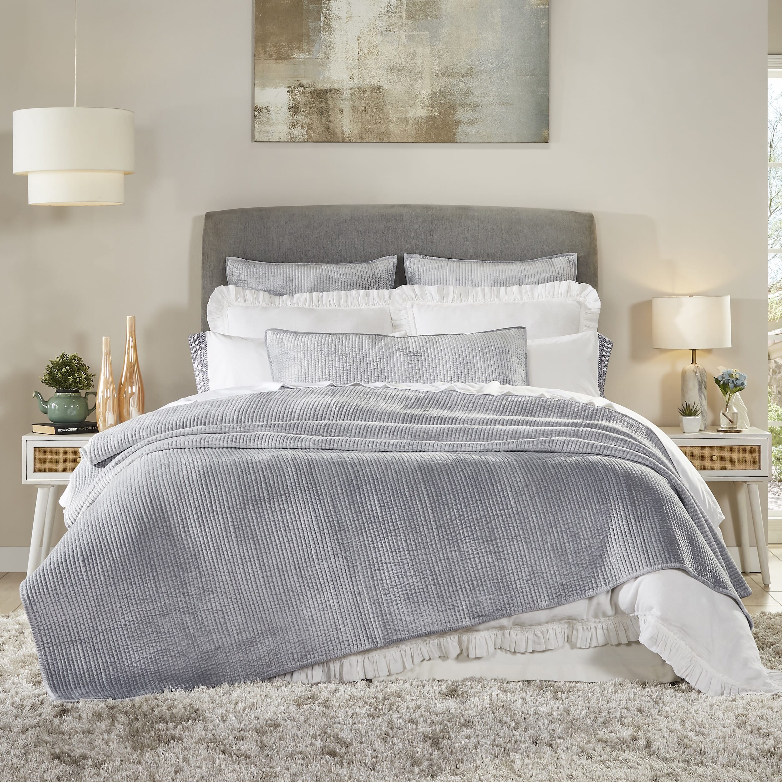 Spencer Channel Stitch Velvet Coverlet Coverlet By Orchids Lux Home