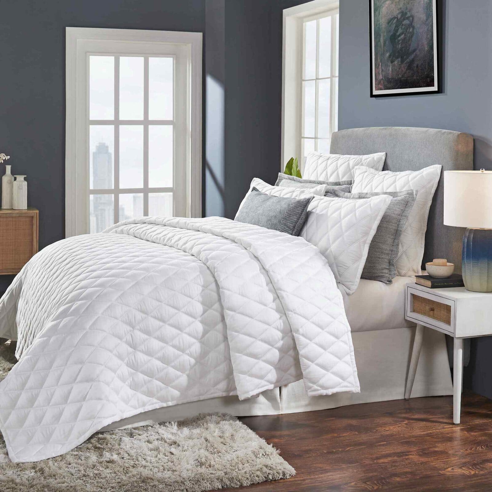 Avalon Diamond Quilted LYOCELL Coverlet Coverlet By Orchids Lux Home