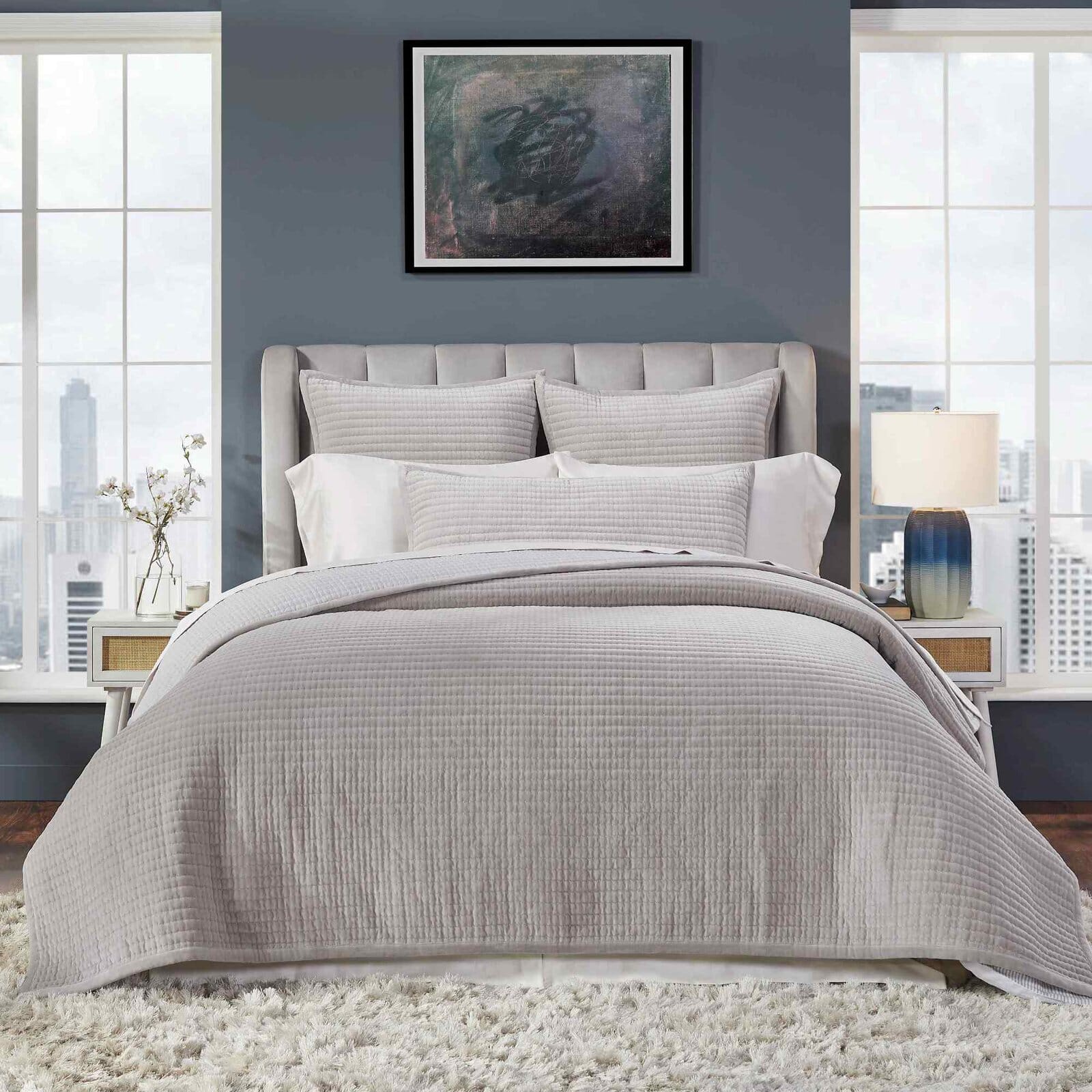 Milton Channel Stitched Velvet Coverlet Coverlet By Orchids Lux Home