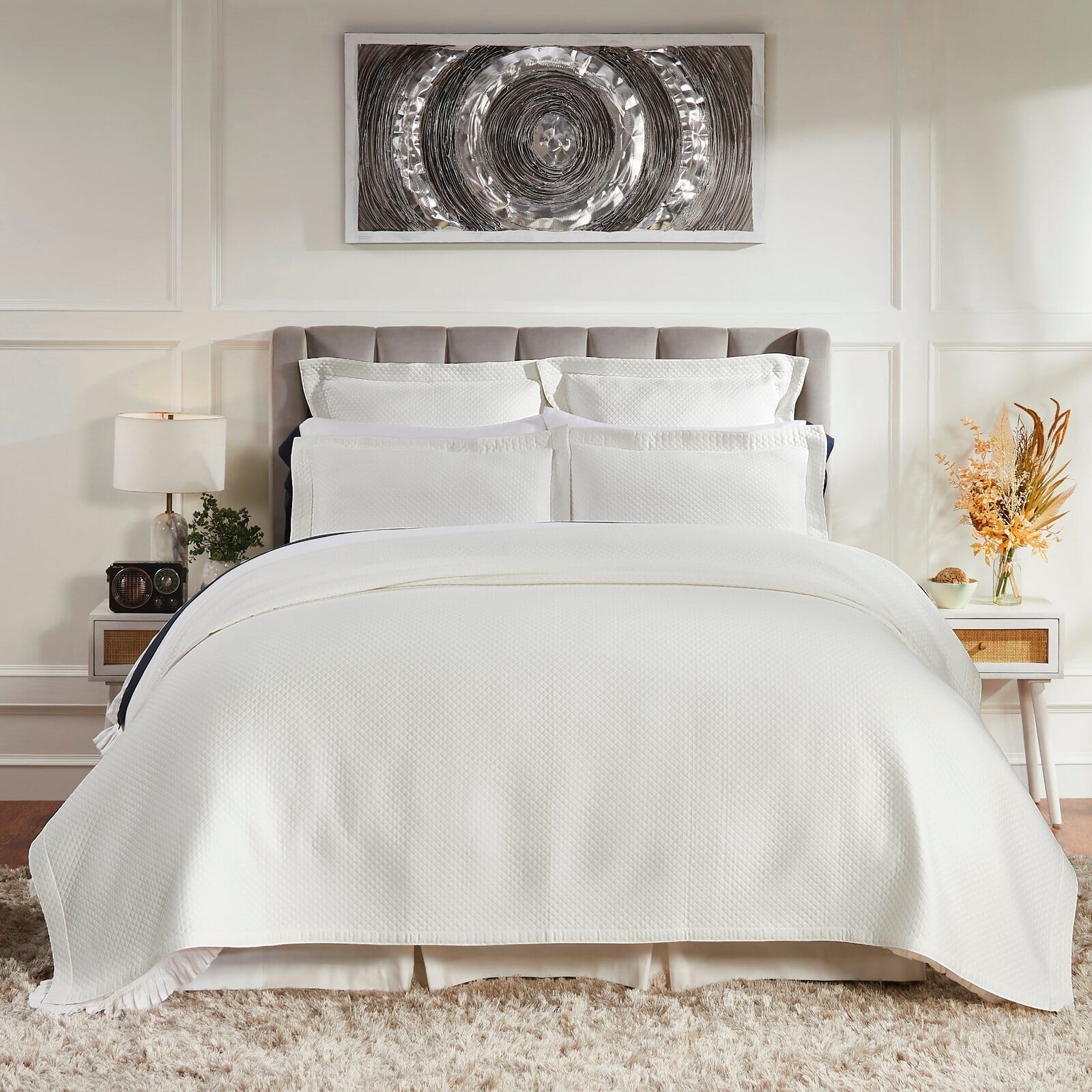 Hamilton Diamond Matelasse Coverlet Coverlet By Orchids Lux Home