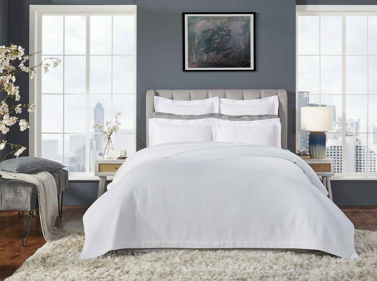 Soho Ribbed Matelasse Coverlet Coverlet By Orchids Lux Home