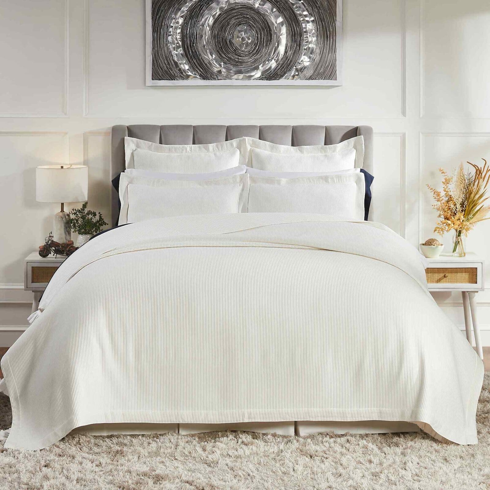 Soho Ribbed Matelasse Coverlet Coverlet By Orchids Lux Home