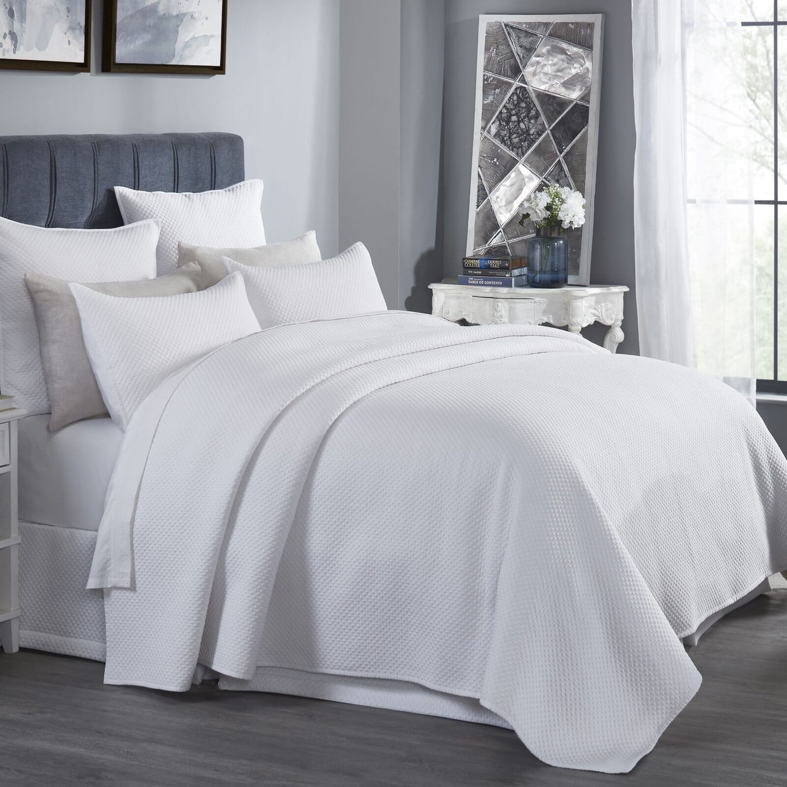 Valentina Diamond Quilted Sateen Coverlet Coverlet By Orchids Lux Home