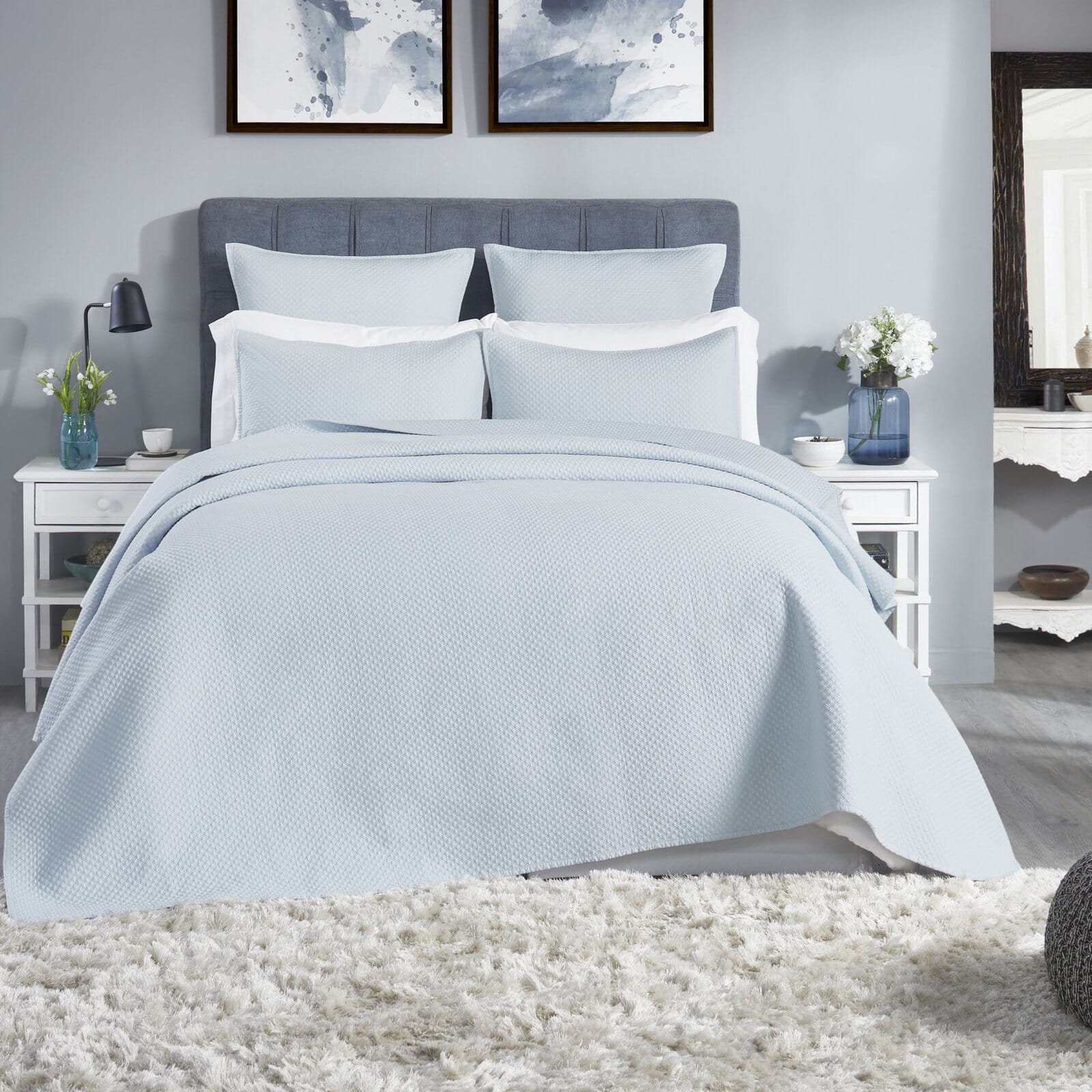 Valentina Diamond Quilted Sateen Coverlet Coverlet By Orchids Lux Home