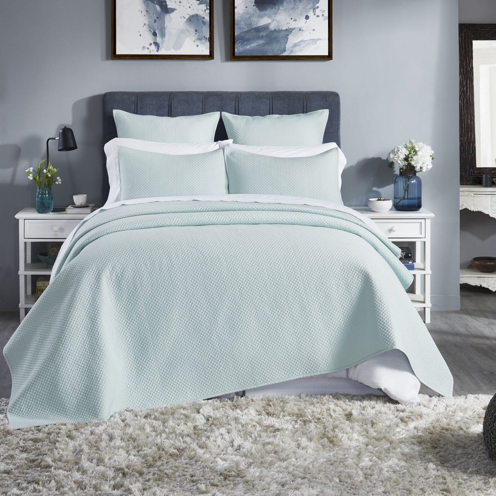 Valentina Diamond Quilted Sateen Coverlet Coverlet By Orchids Lux Home