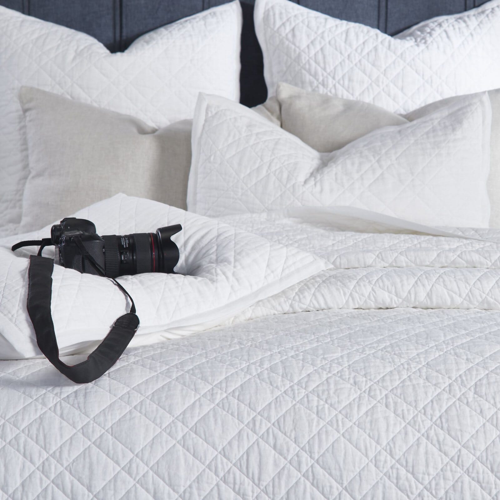Chloe European Linen Diamond Coverlet Coverlet By Orchids Lux Home