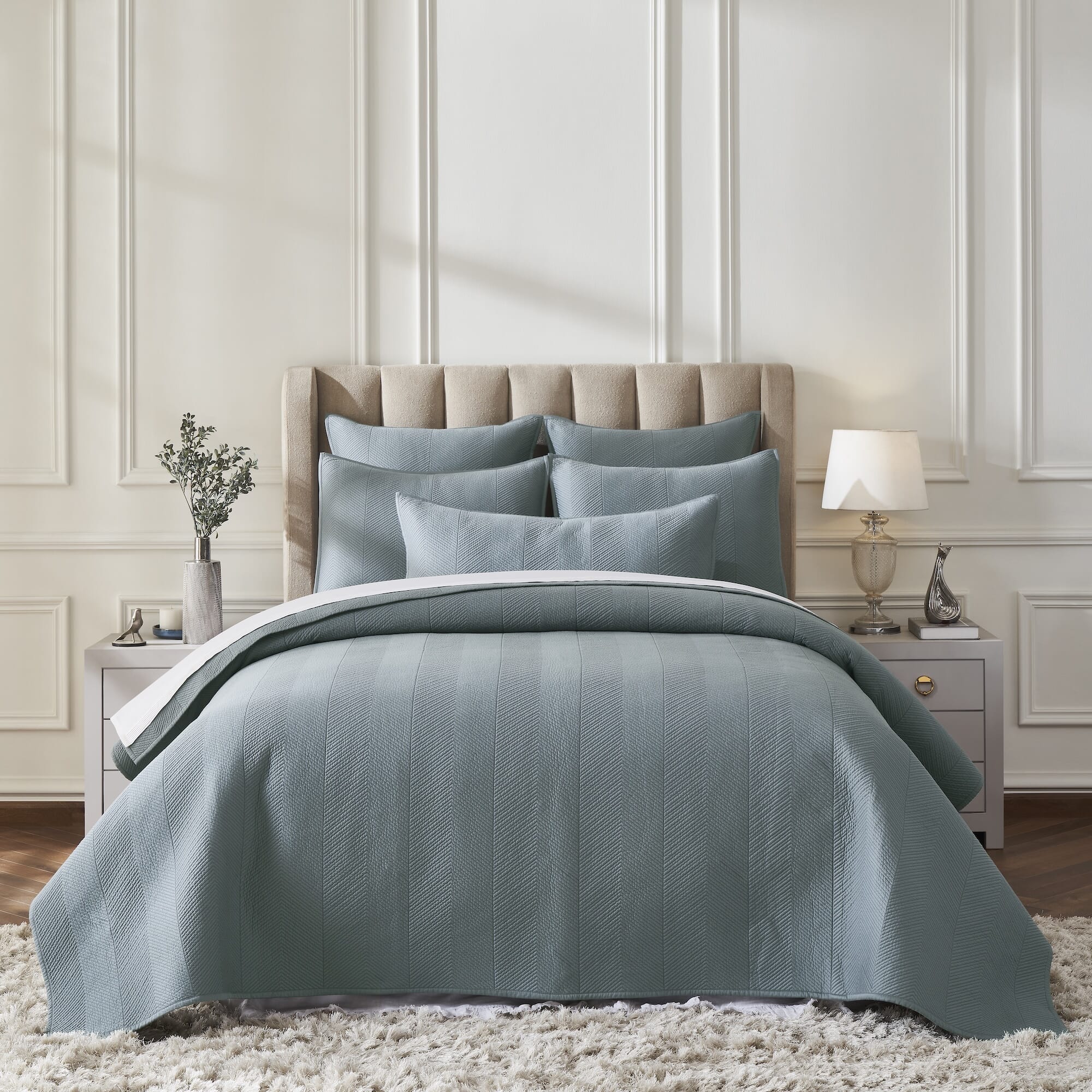 Athena Chevron Cotton Sateen Coverlet Coverlet By Orchids Lux Home