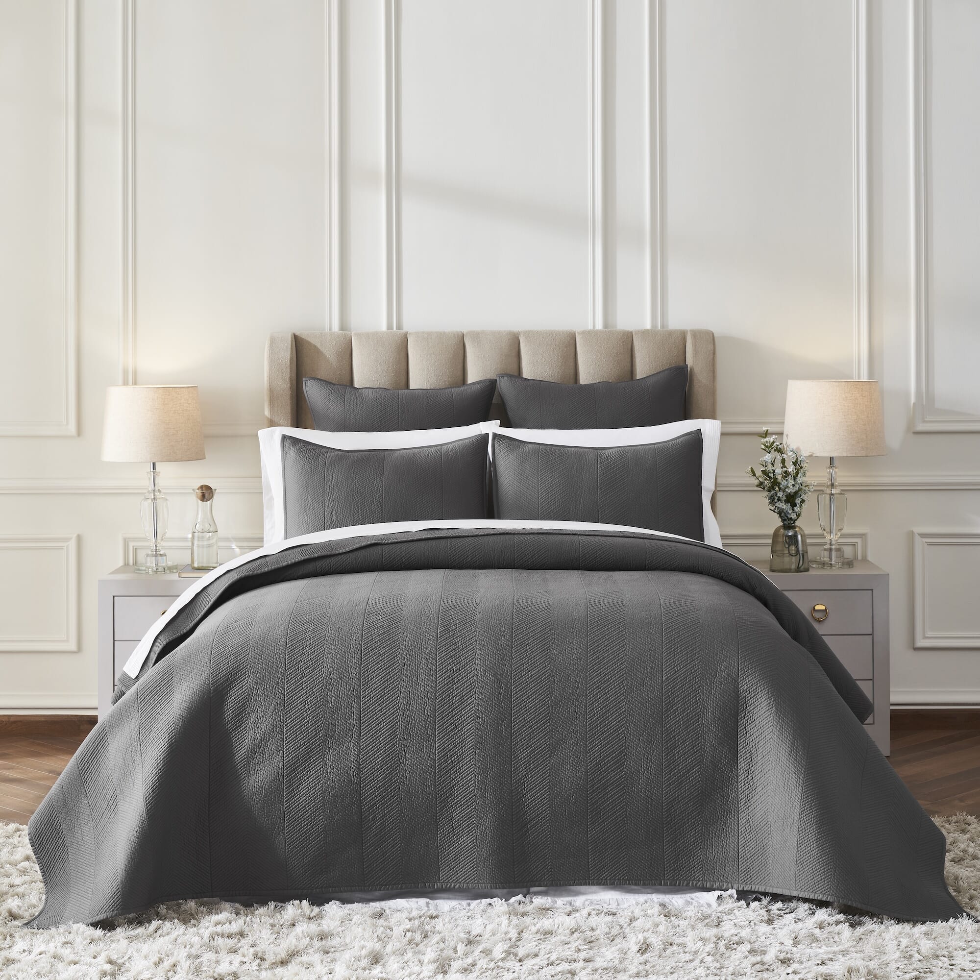 Athena Chevron Cotton Sateen Coverlet Coverlet By Orchids Lux Home