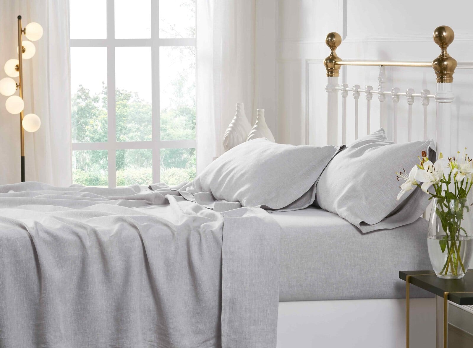 Seville Washed European Linen Sheet Set Sheet Set By Orchids Lux Home