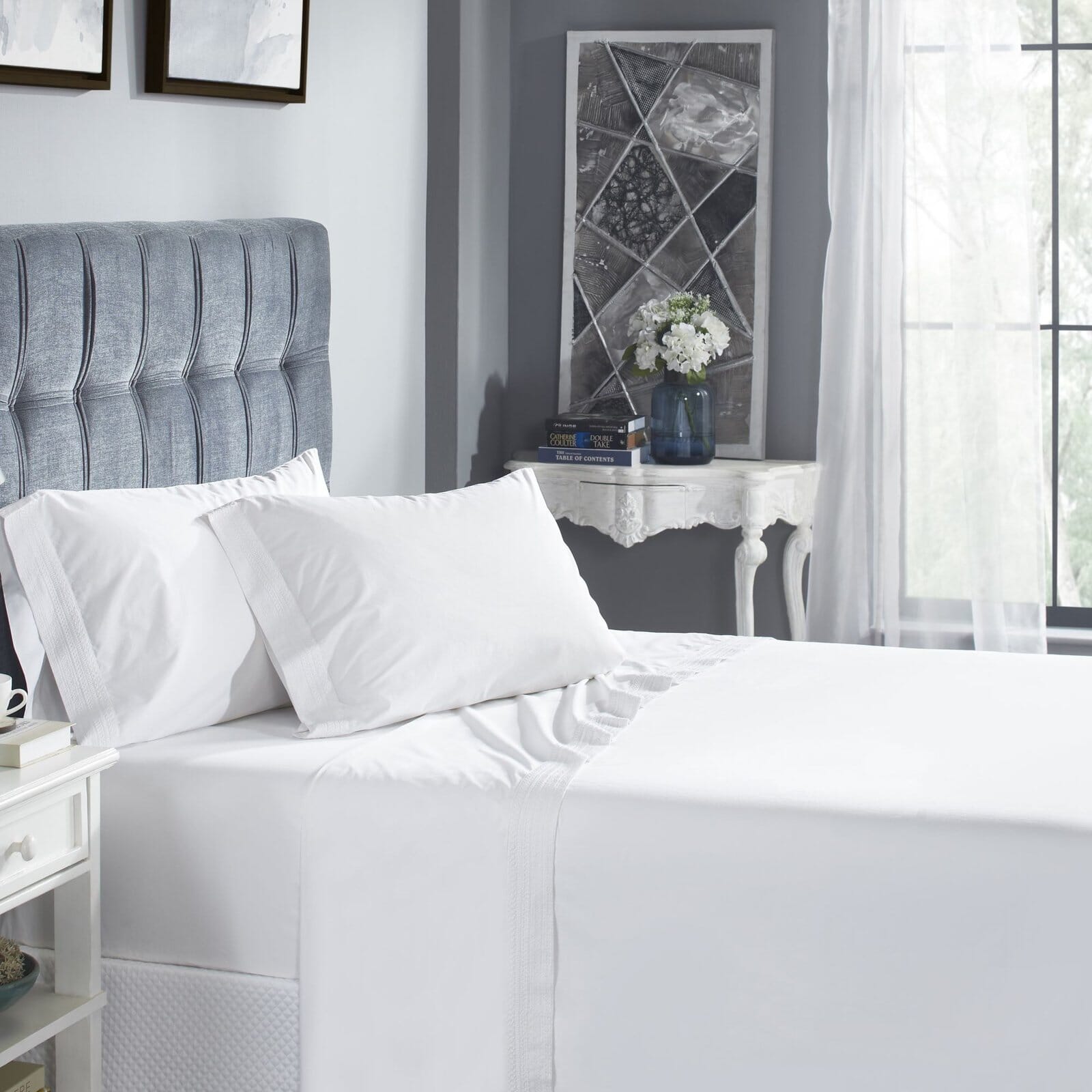Olivia Cotton Percale 300 Thread Count Sheet Set Sheet Set By Orchids Lux Home