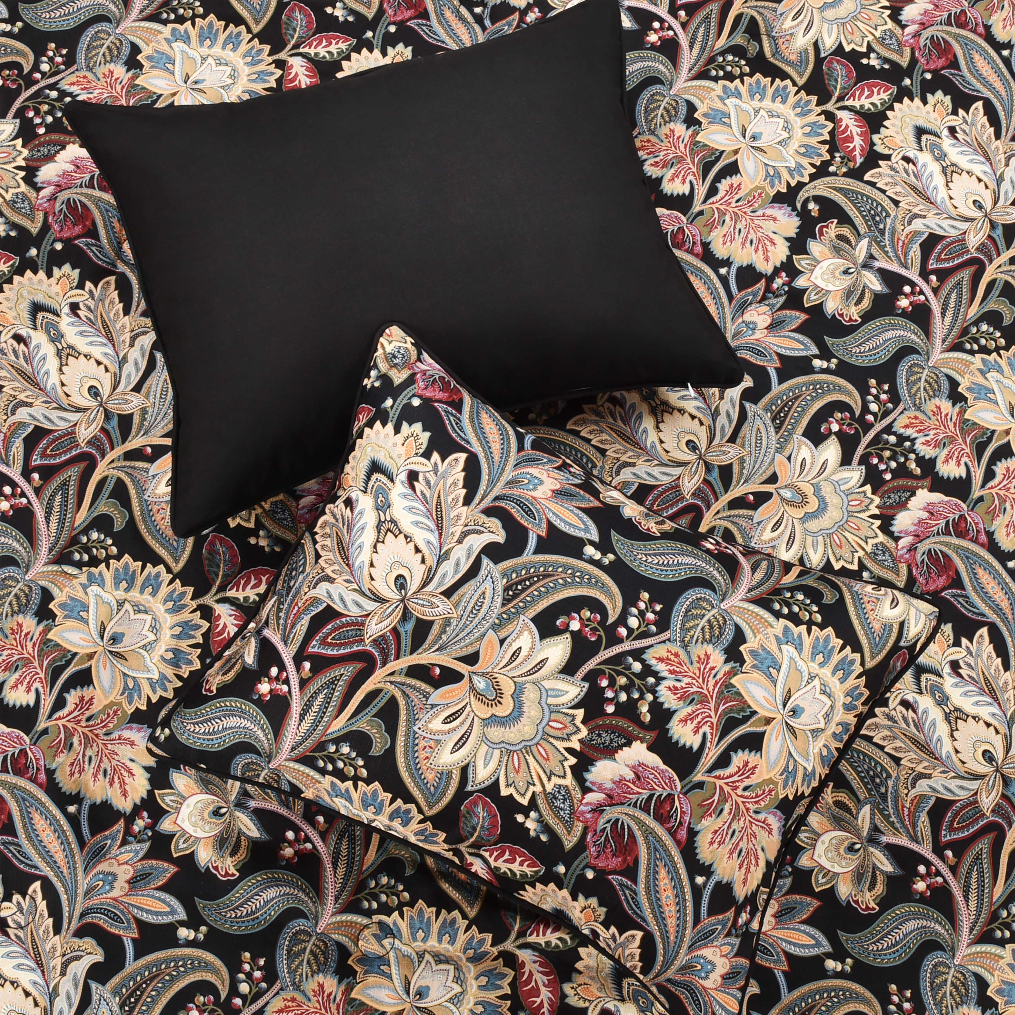 Calabria Black 3 Piece Comforter Set Comforter Sets By J. Queen New York