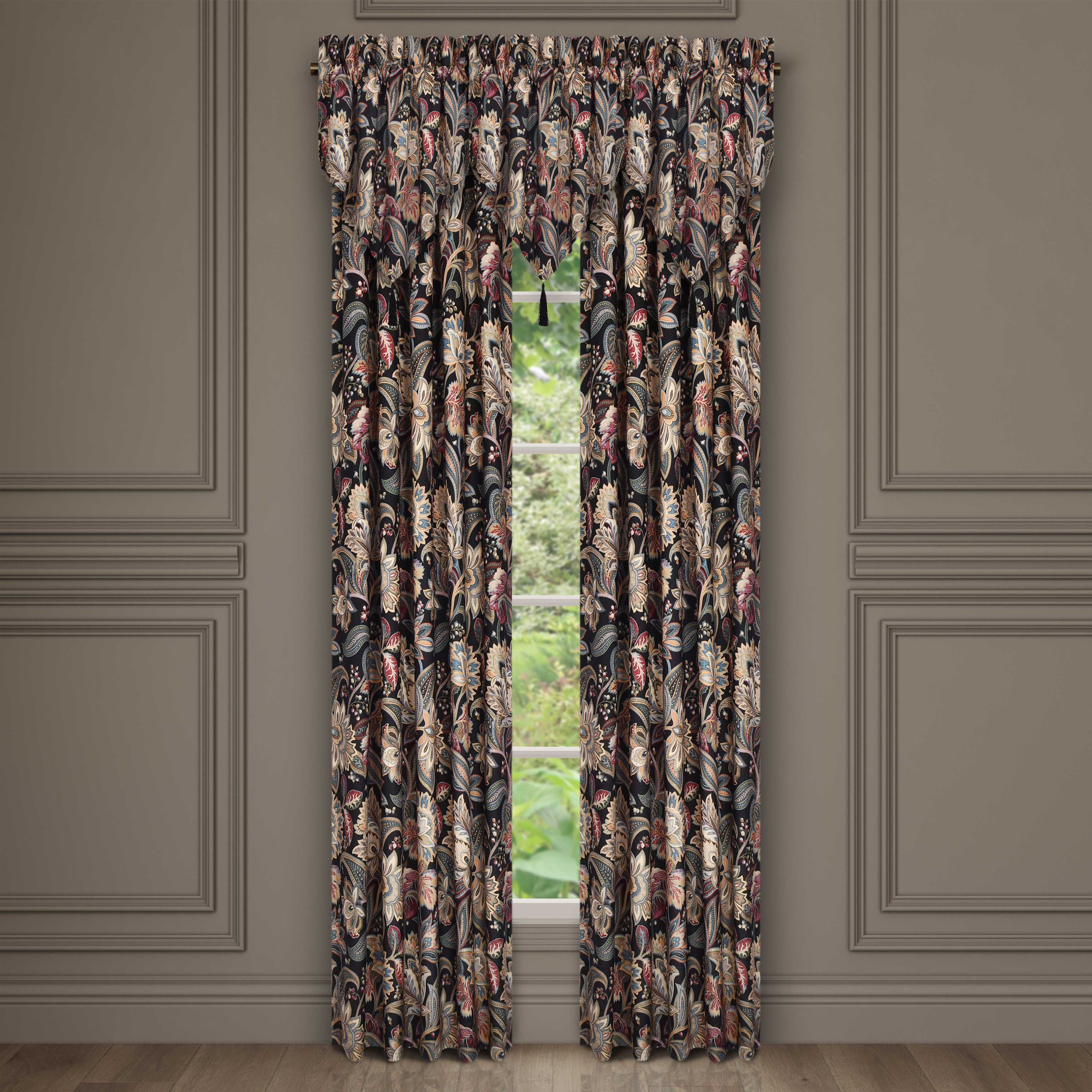 Calabria Black Ascot Window Valance Window Valances By J. Queen New York