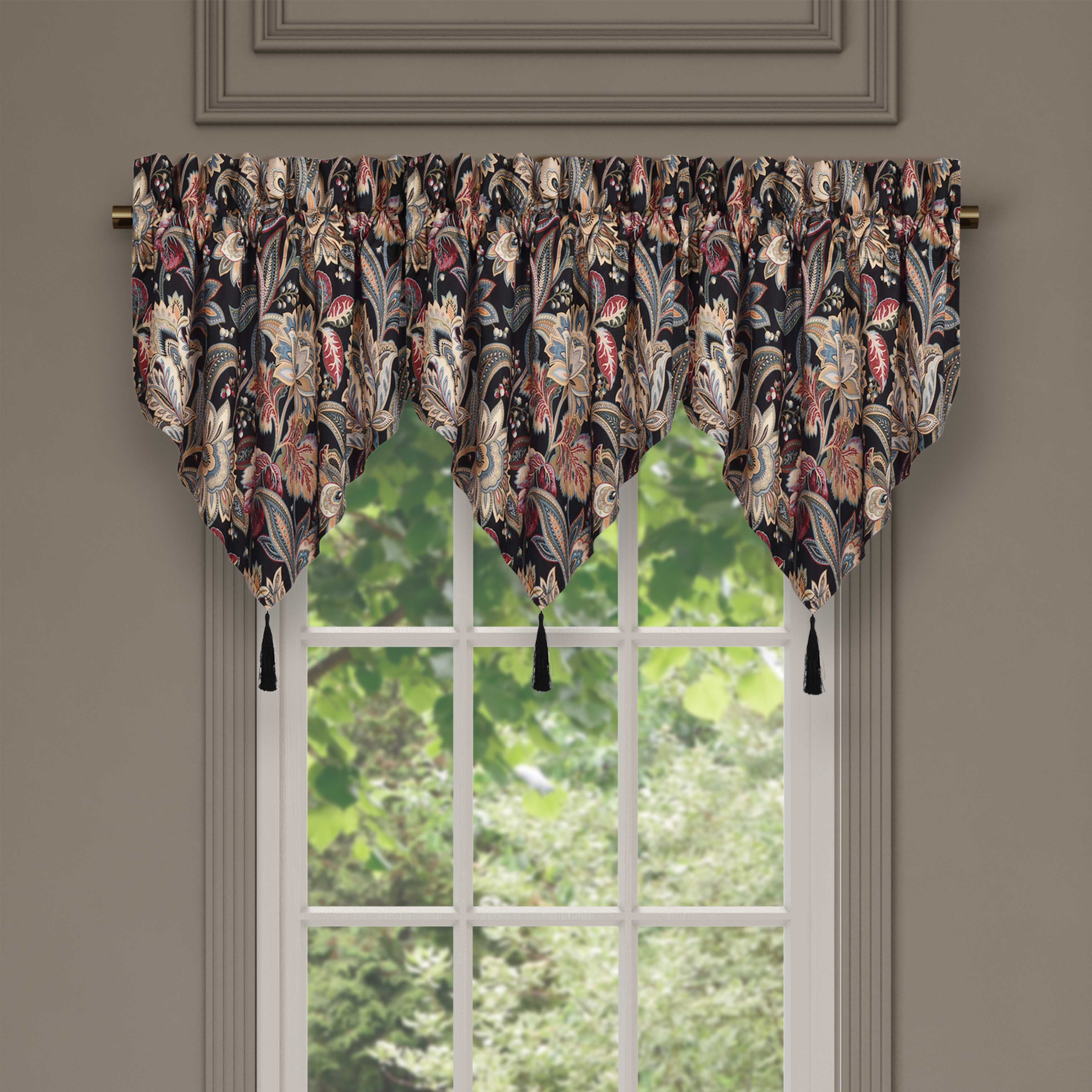 Calabria Black Ascot Window Valance Window Valances By J. Queen New York