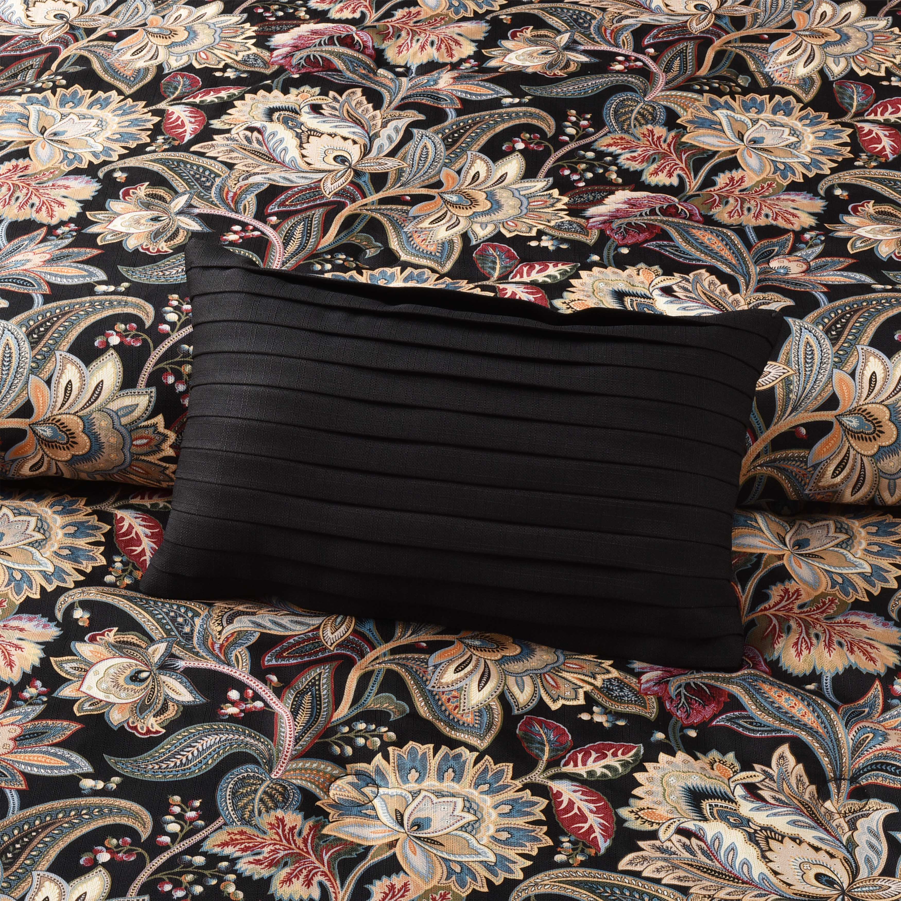 Calabria Black Boudoir Decorative Throw Pillow 20" x 12" Throw Pillows By J. Queen New York