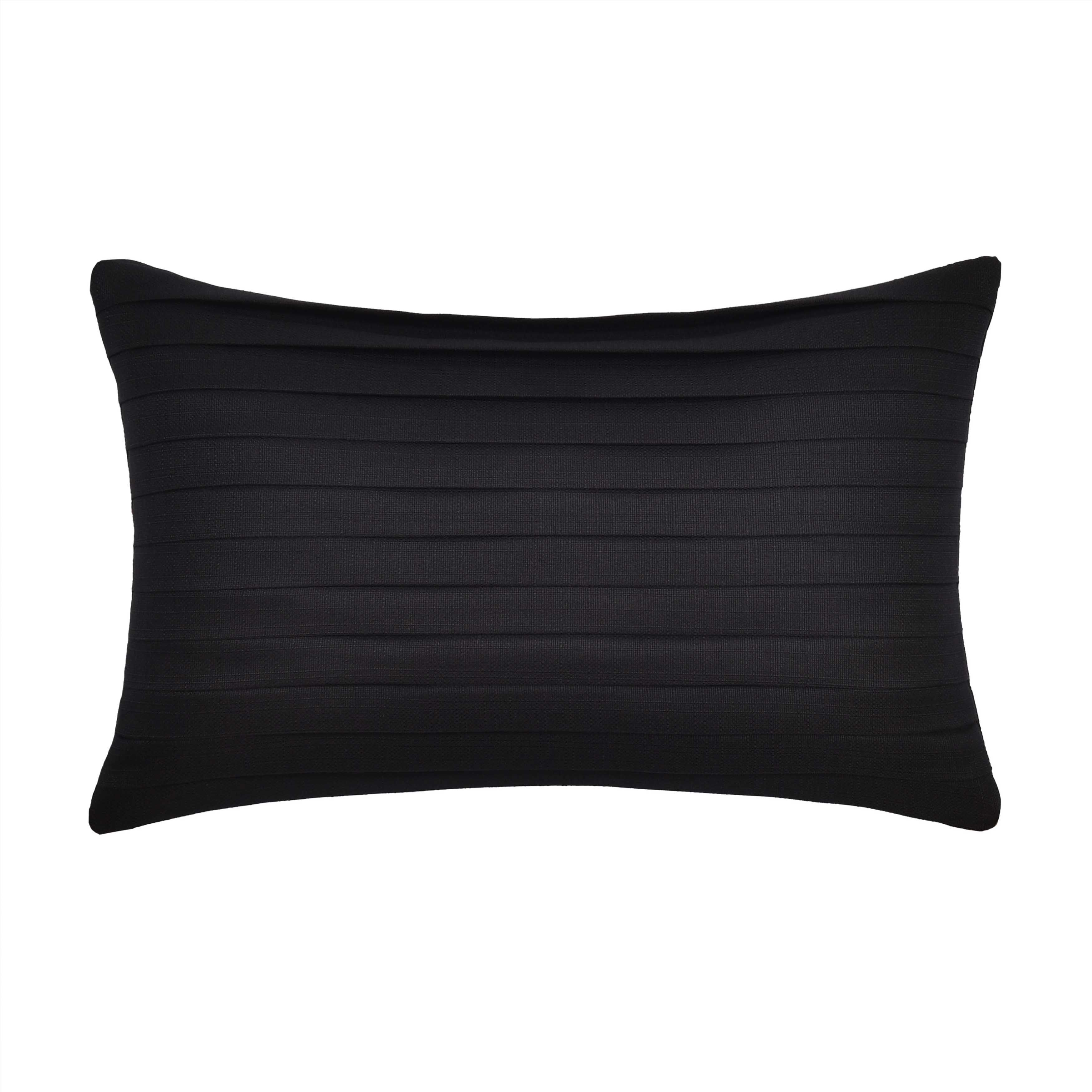 Calabria Black Boudoir Decorative Throw Pillow 20" x 12" Throw Pillows By J. Queen New York