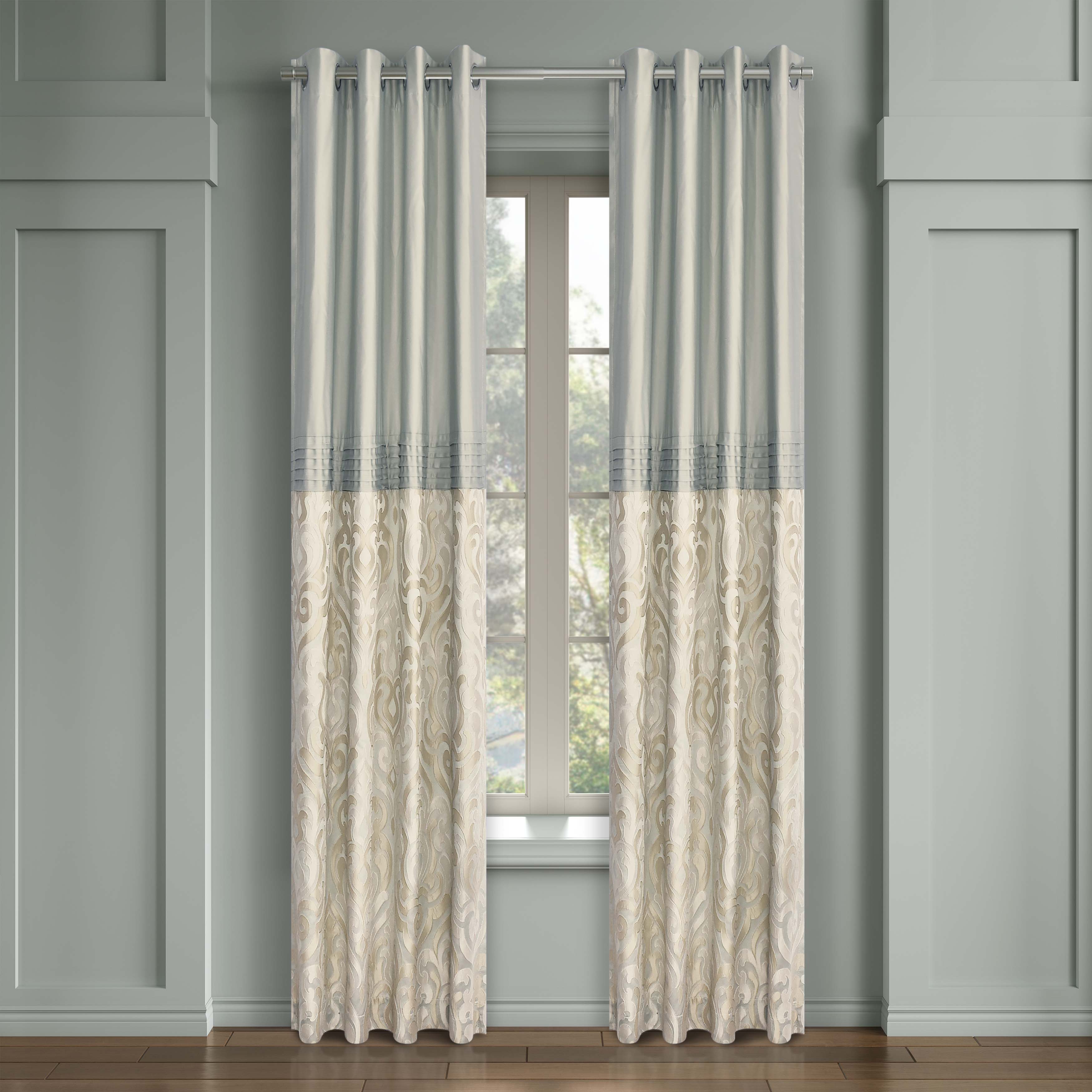 Calmfield Aqua Grommet Pair Pair Window Panels By J. Queen New York