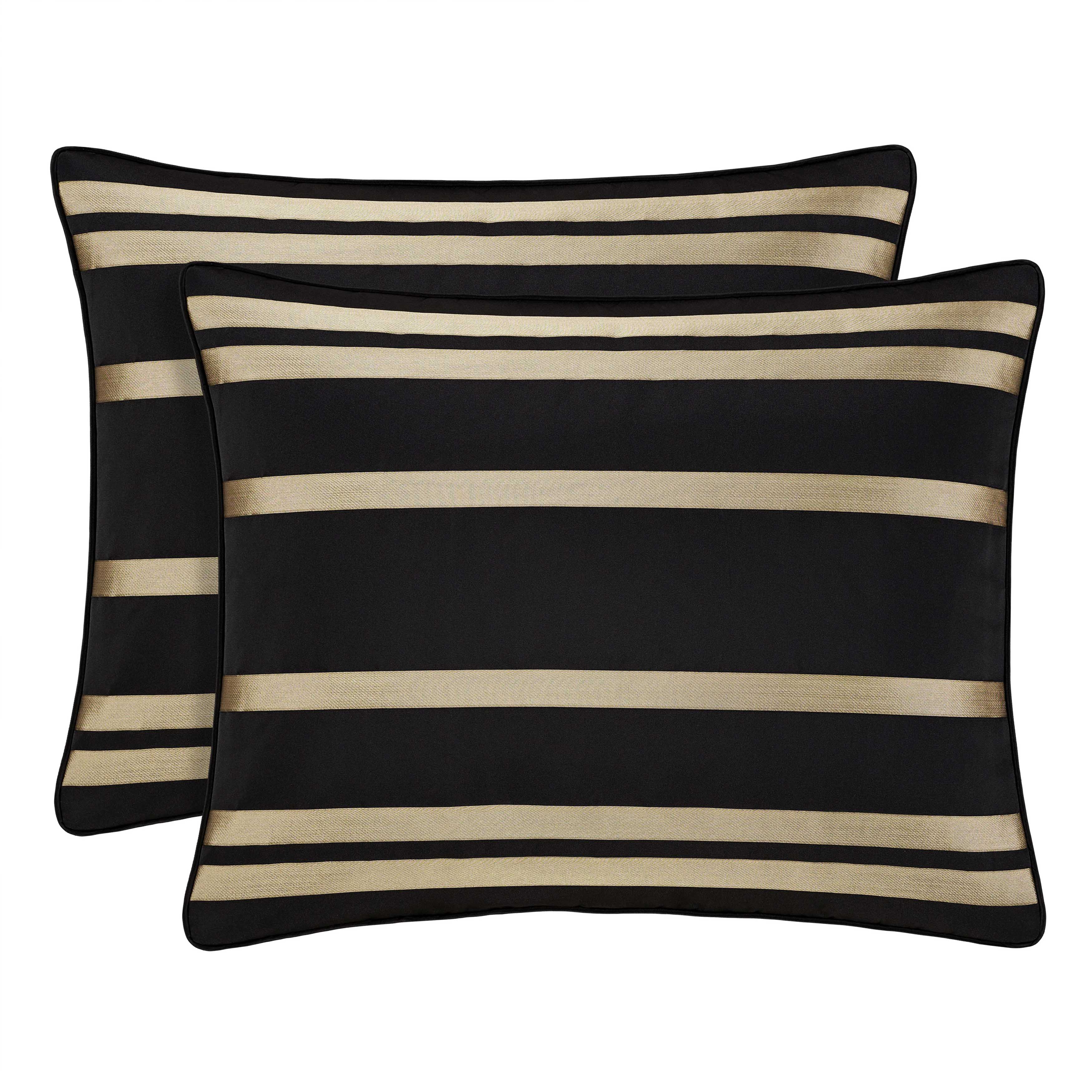 Calvari Black and Gold 4 Piece Comforter Set Comforter Sets By J. Queen New York