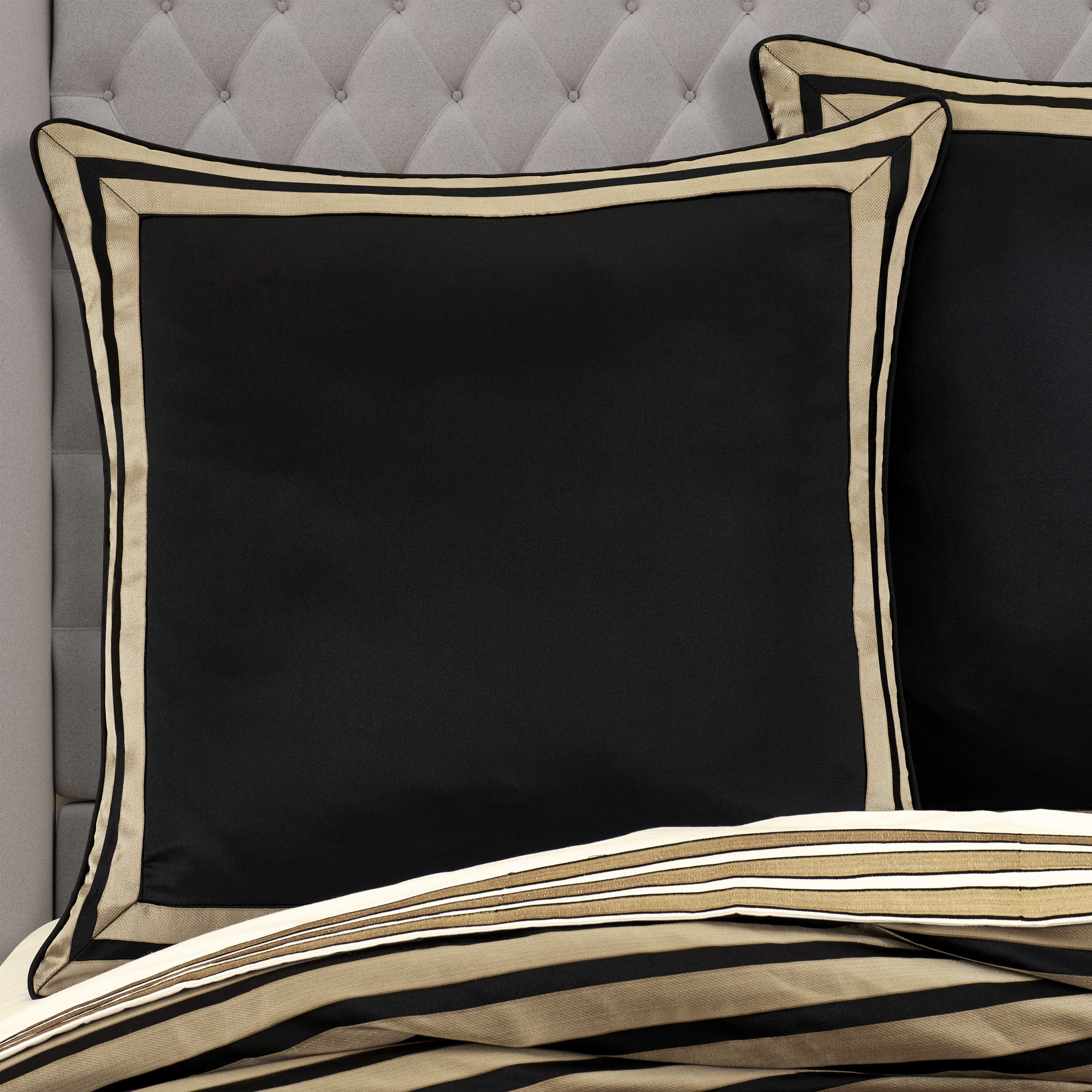 Calvari Black and Gold Euro Sham Euro Sham By J. Queen New York