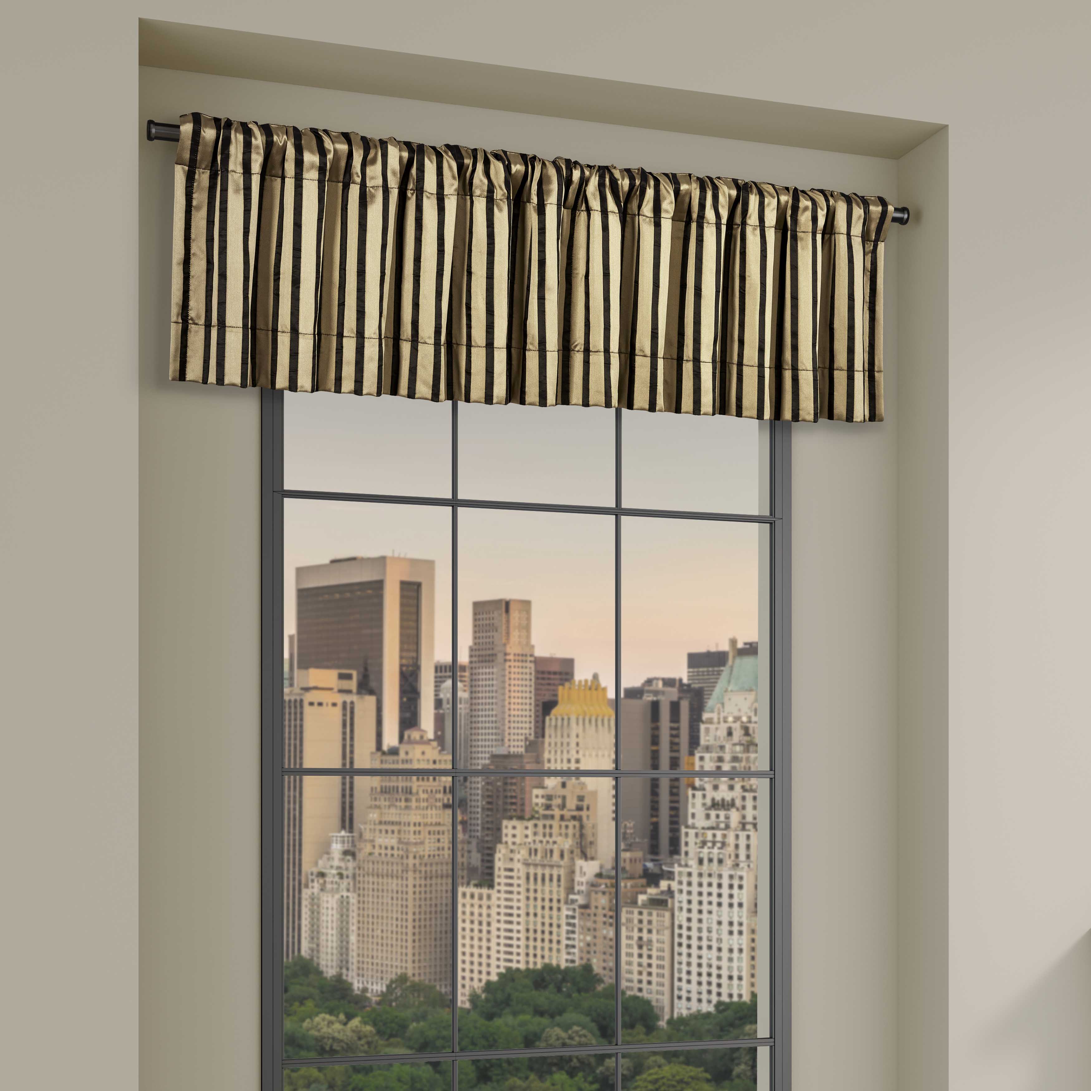 Calvari Black and Gold Straight Window Valance Window Valances By J. Queen New York
