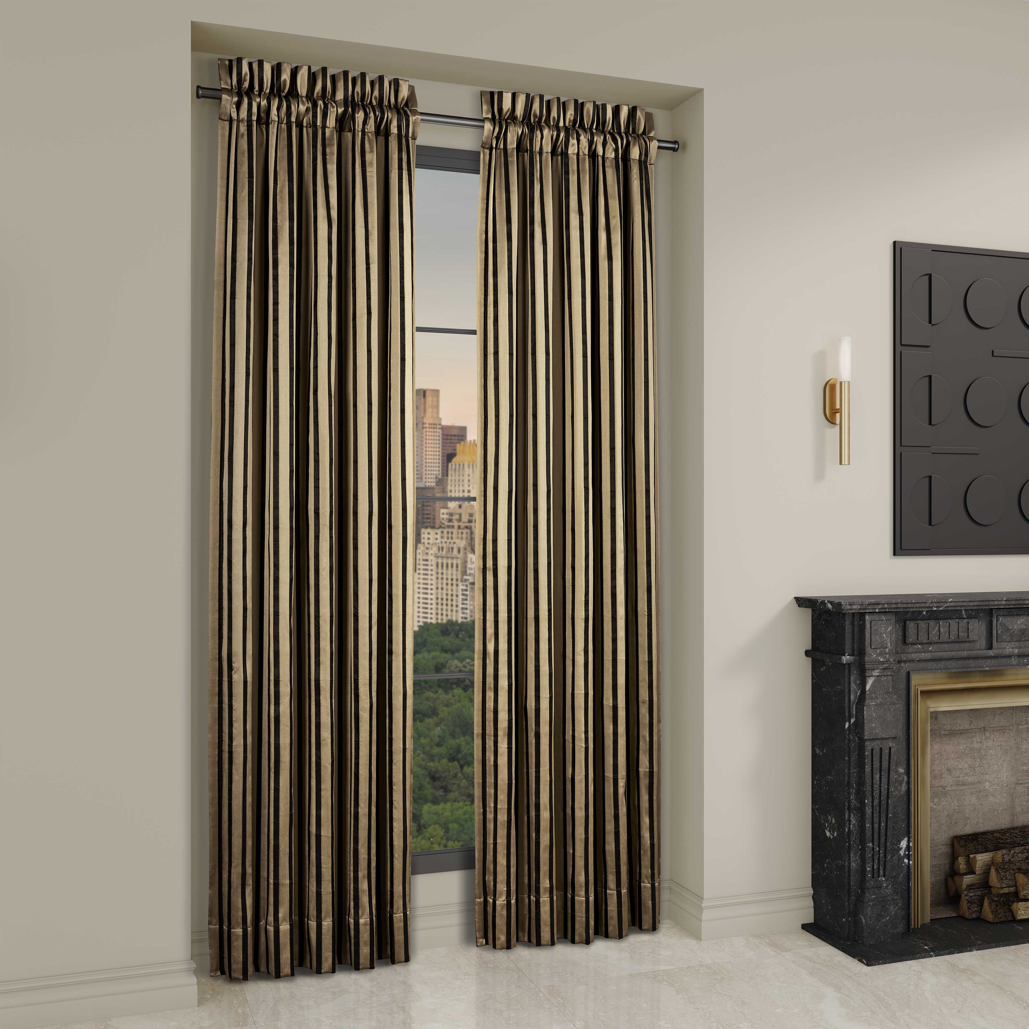 J Queen Calvari Black and Gold Window Panel Pair-Final Sale Window Panels By US Office - Latest-bedding