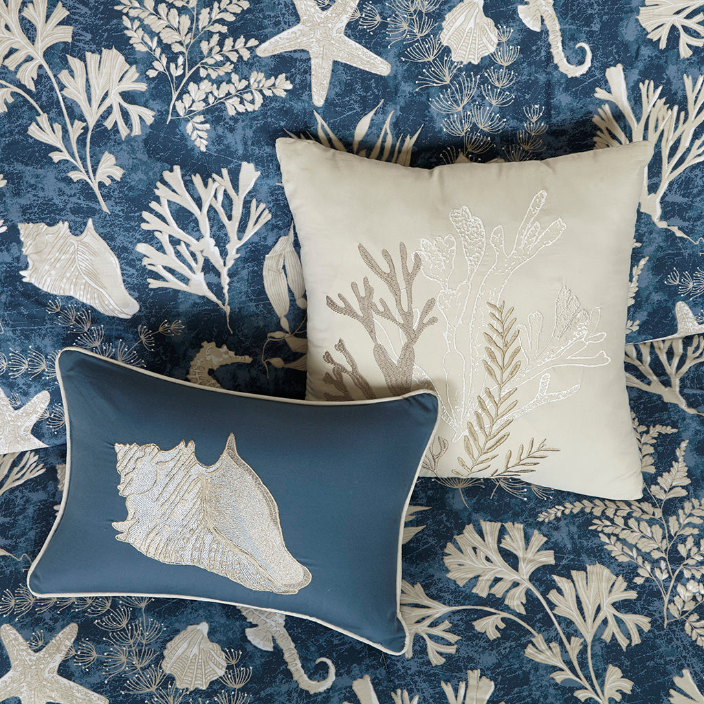 Cape Cod Blue 7 Piece Comforter Set Comforter Sets By JLA HOME/Olliix (E & E Co., Ltd)