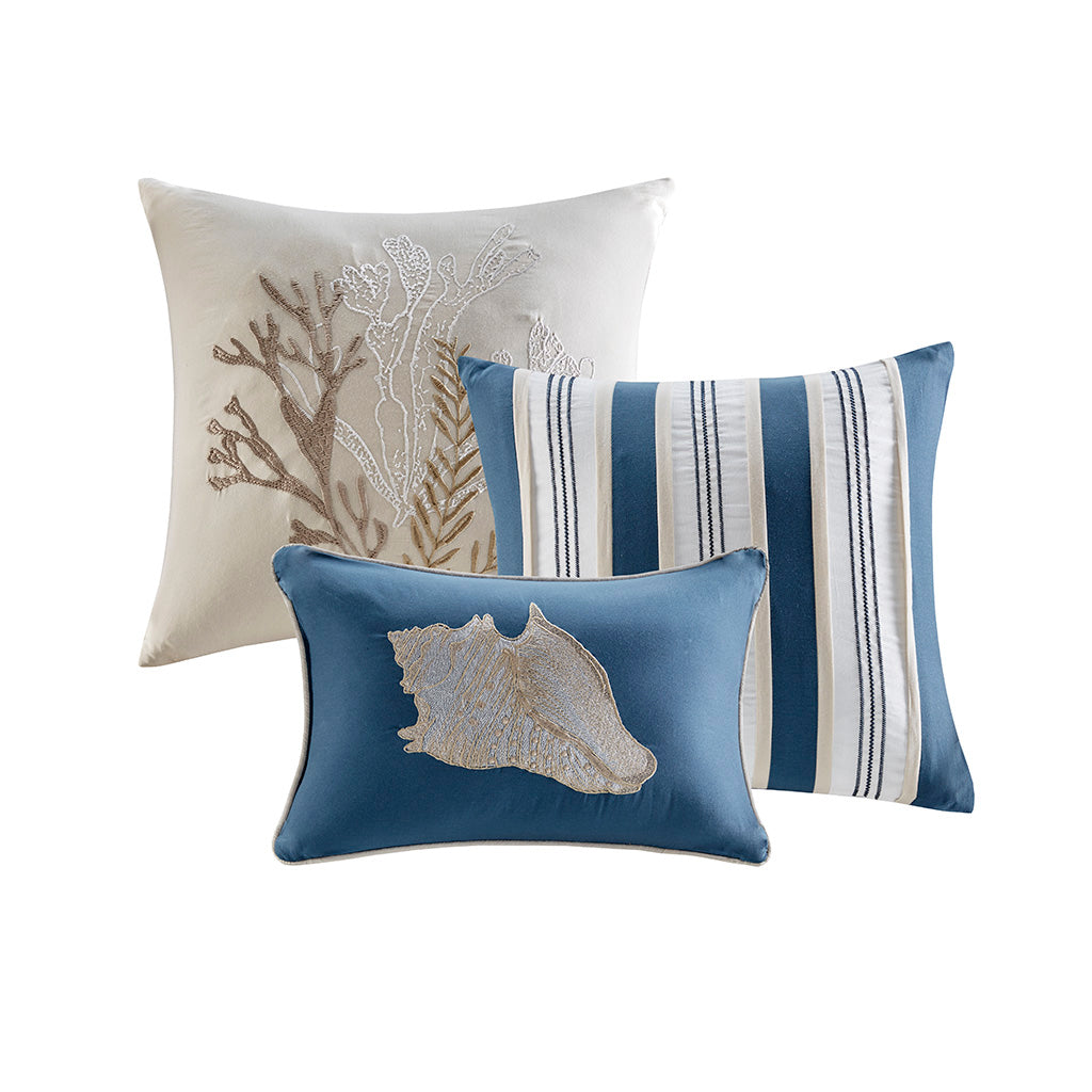 Cape Cod Blue 7 Piece Comforter Set Comforter Sets By JLA HOME/Olliix (E & E Co., Ltd)