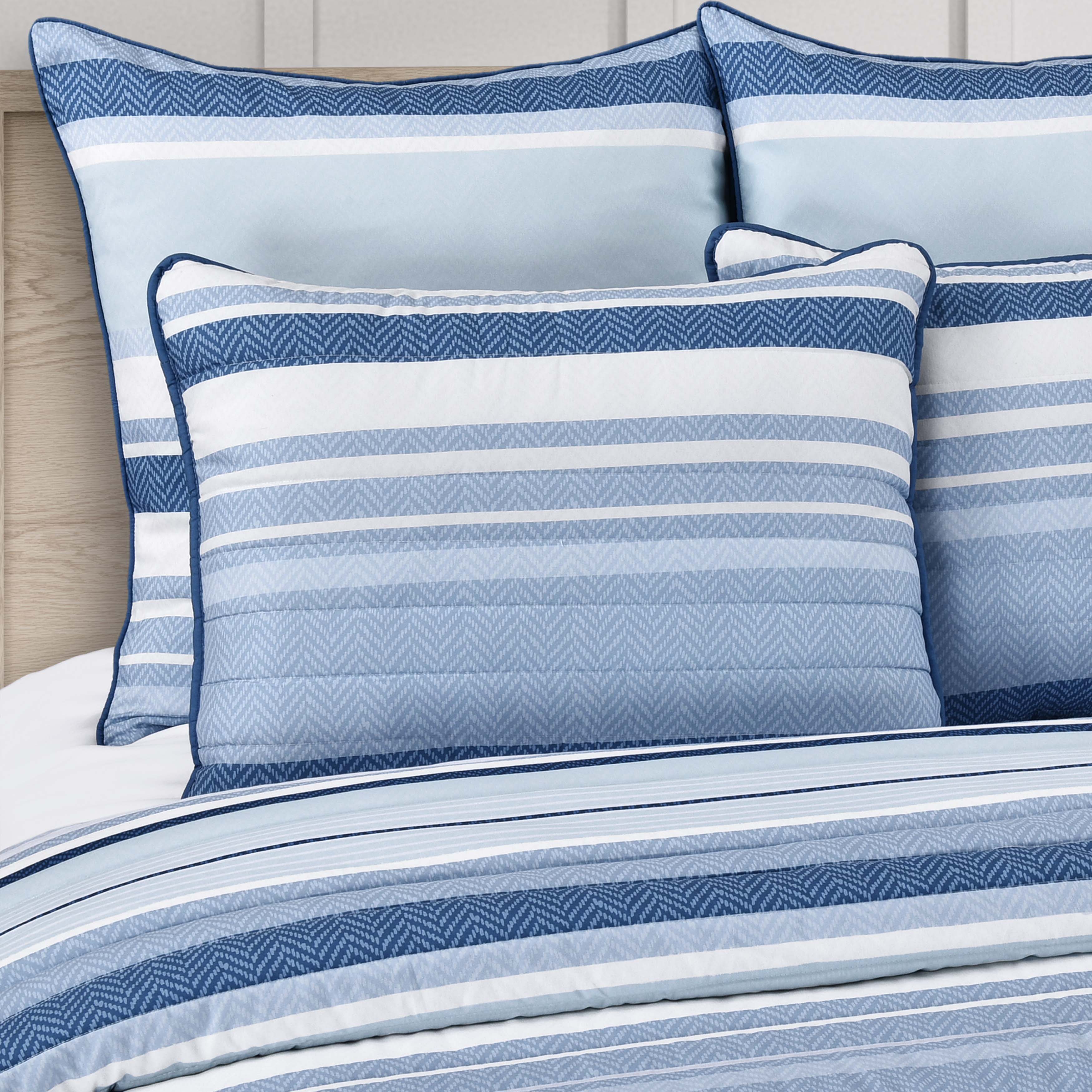 Carson Blue 3 Piece Quilt Set Quilt Sets By J. Queen New York