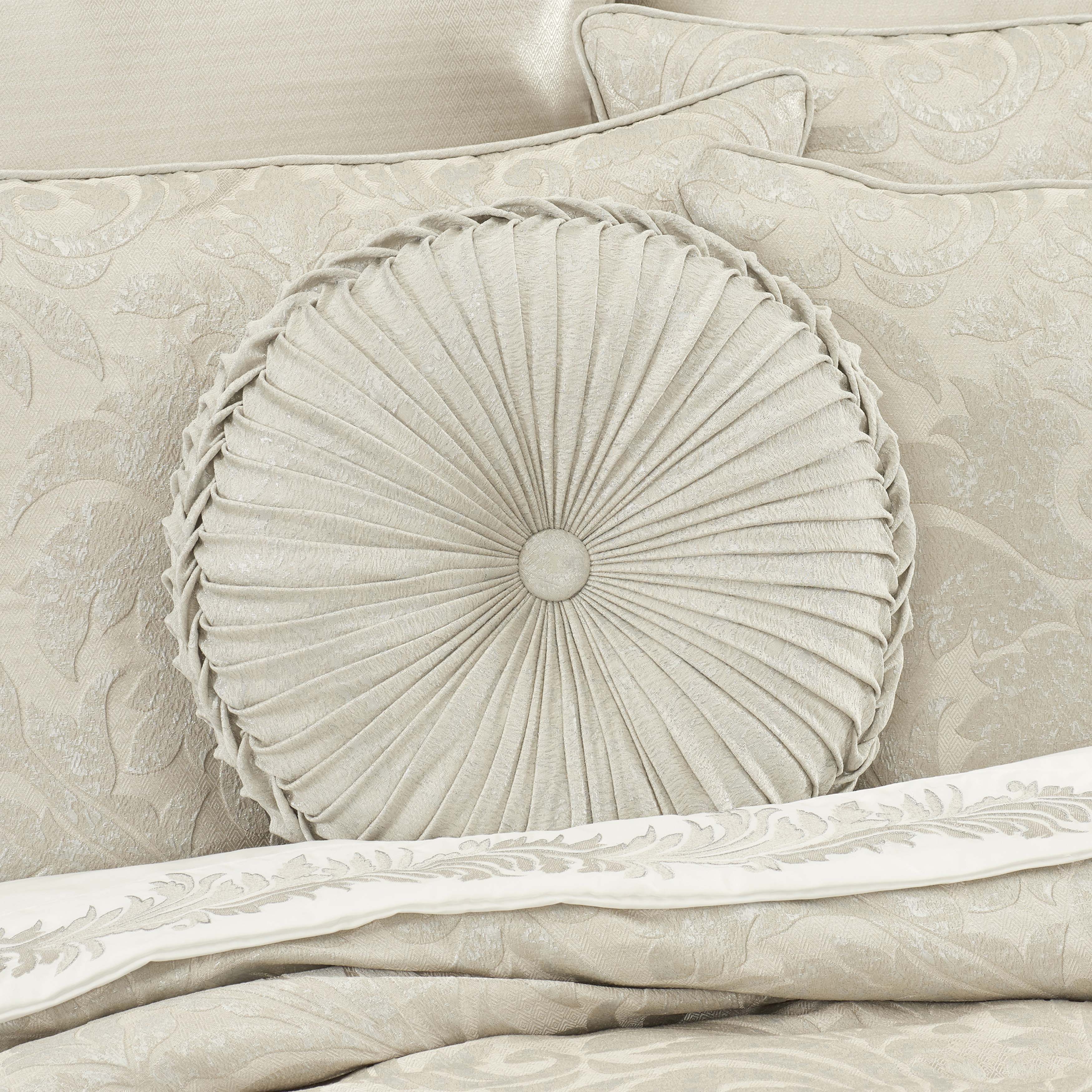 Celine Champagne Round Decorative Throw Pillow 15" x 15" Throw Pillows By J. Queen New York