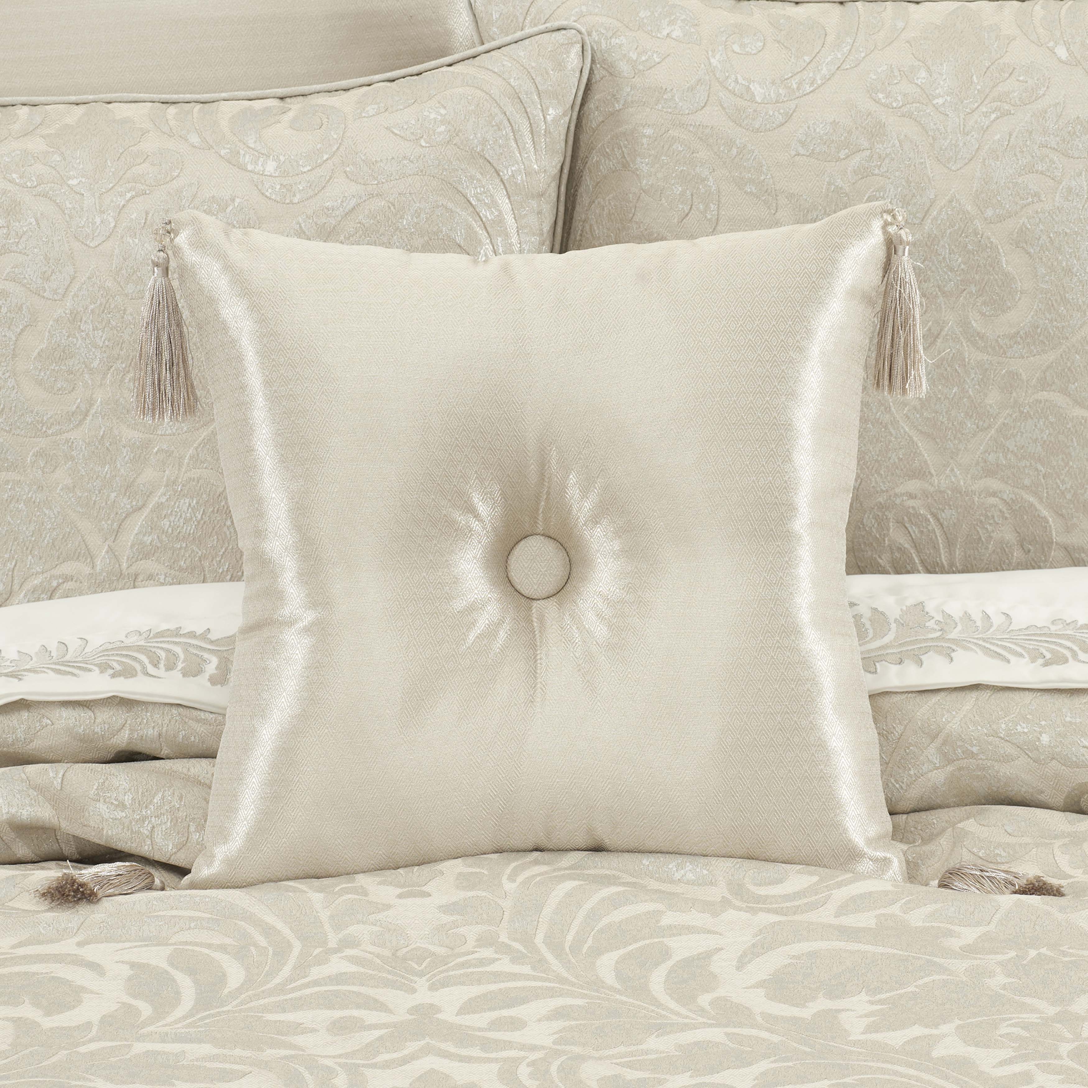 Celine Champagne Square Decorative Throw Pillow 18" x 18" Throw Pillows By J. Queen New York
