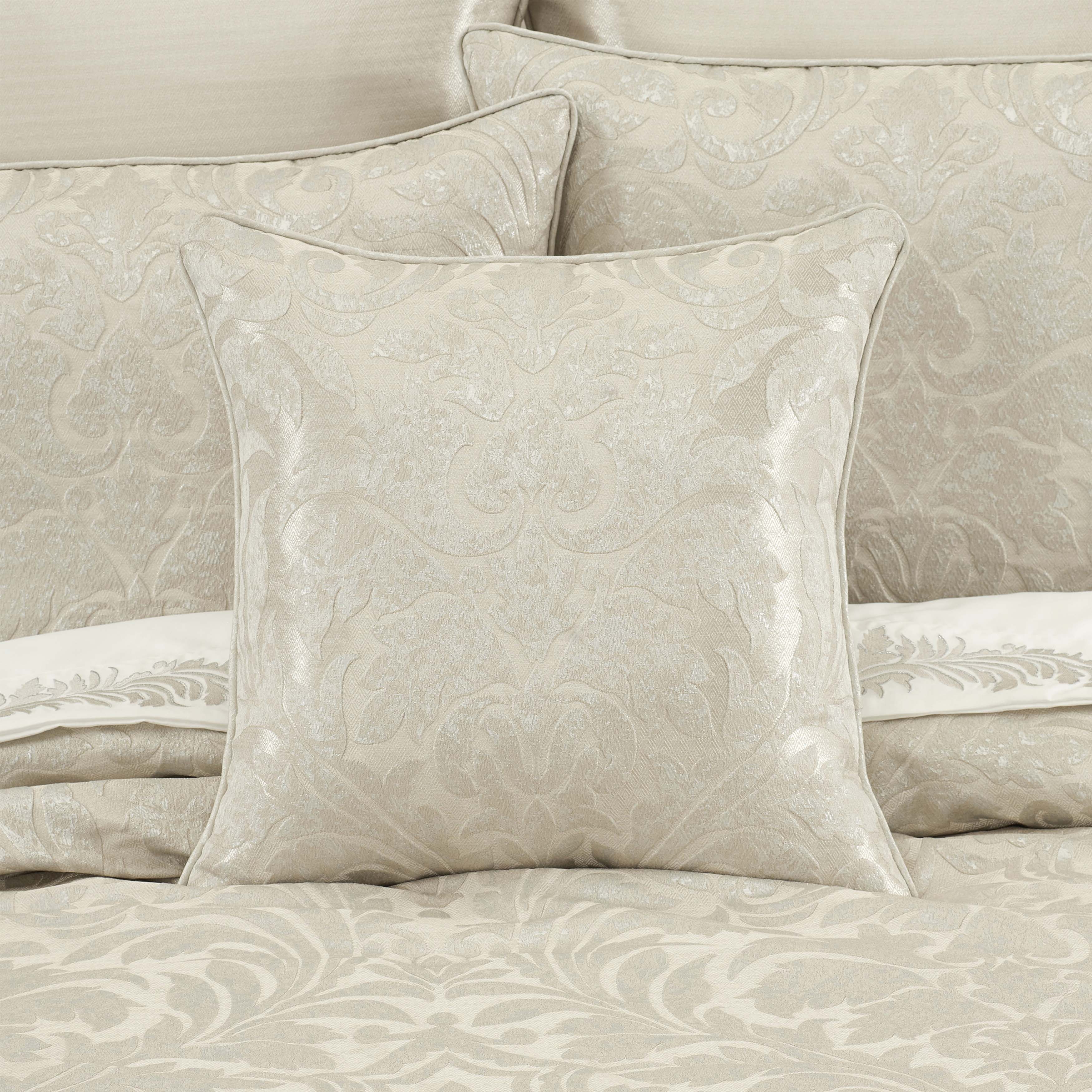 Celine Champagne Square Decorative Throw Pillow 20" x 20" Throw Pillows By J. Queen New York