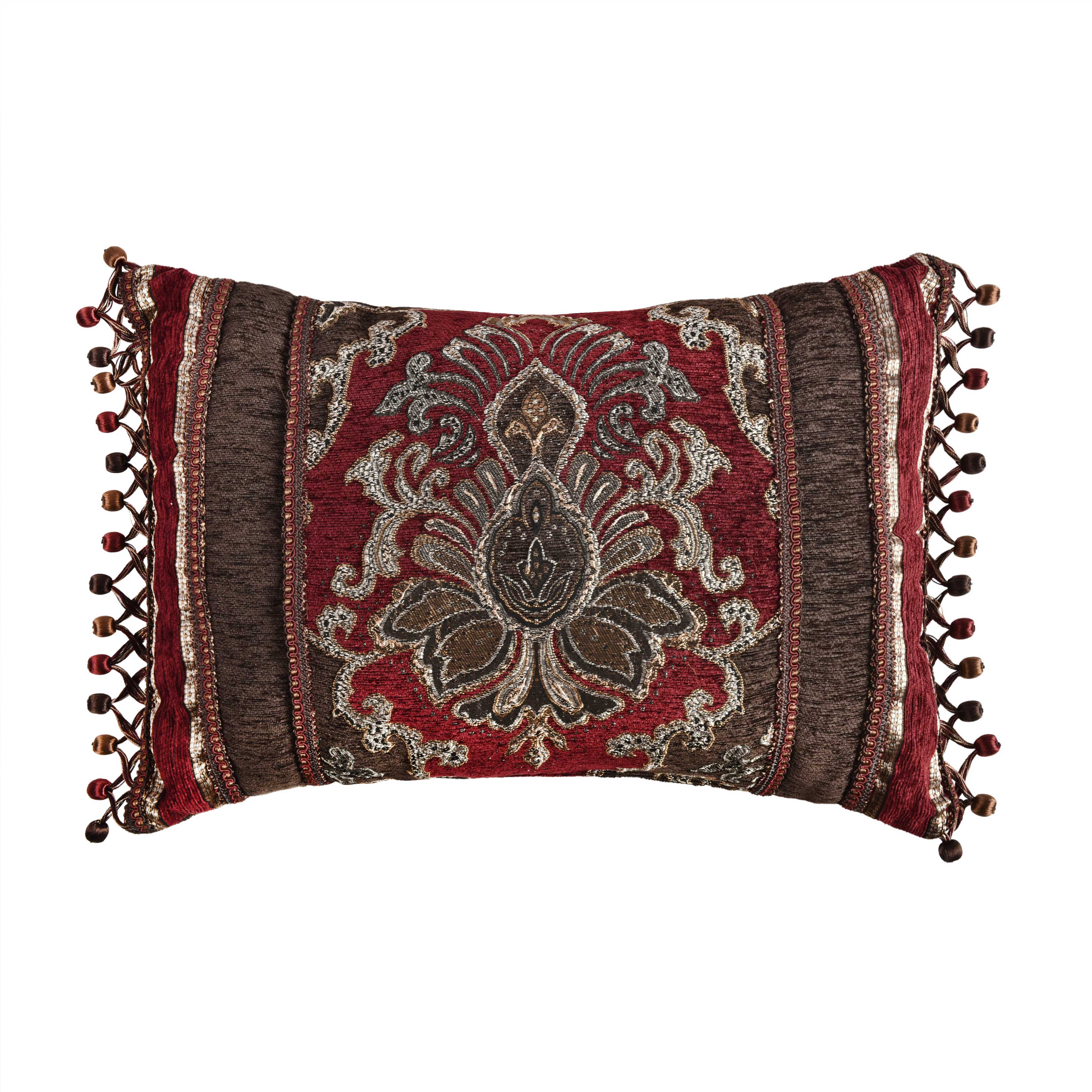 Cerino Chocolate Boudoir Decorative Throw Pillow 20" x 15" Throw Pillows By J. Queen New York