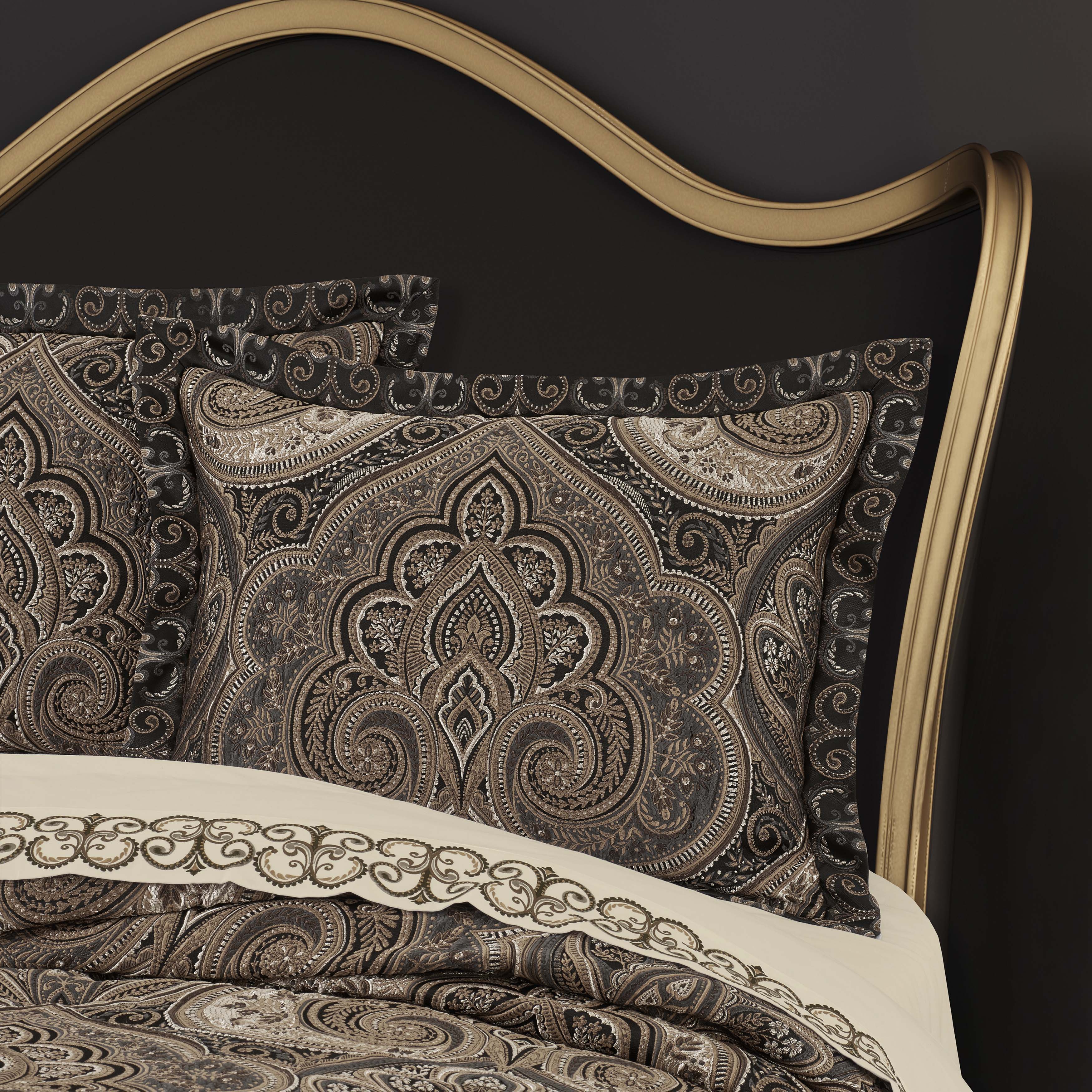 J Queen Cipriana Bronze 4 Piece Comforter Set in King- Final Sale Comforter Sets By US Office - Latest-bedding