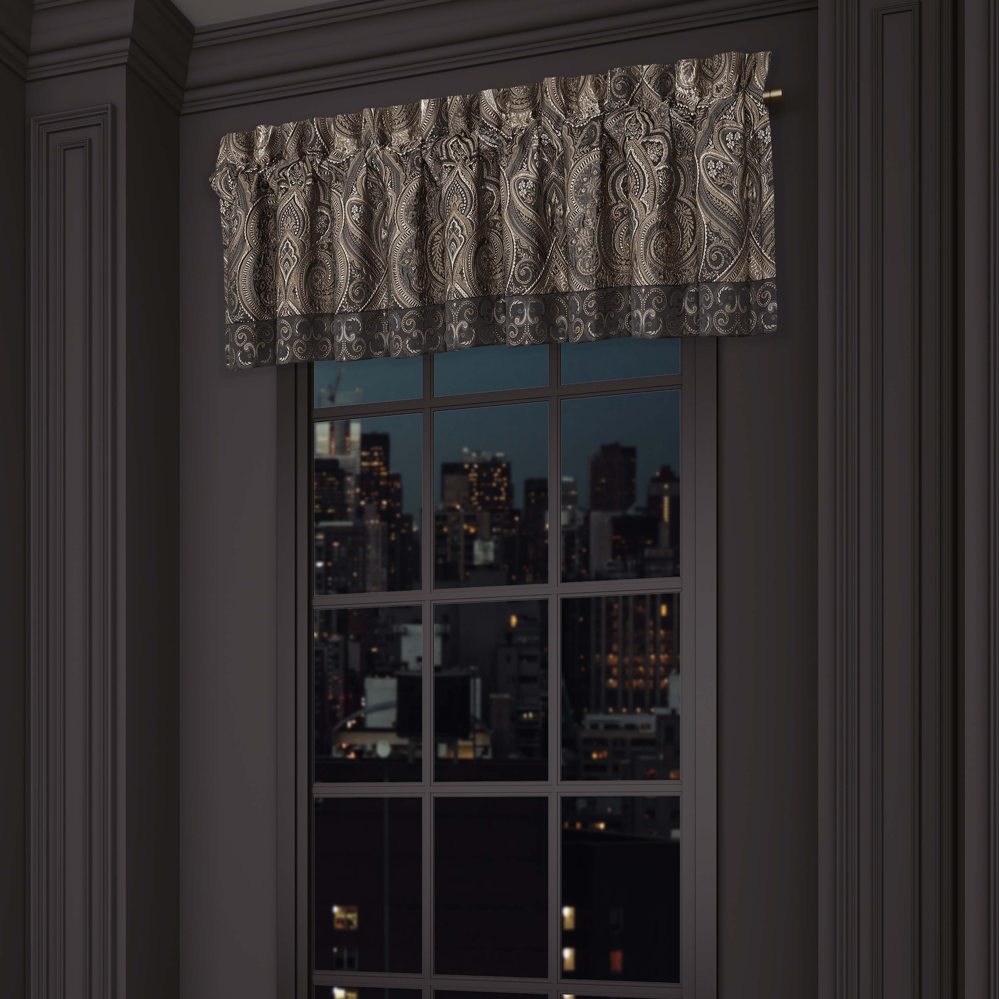 J Queen Cipriana Bronze Straight Window Valance -Final Sale Window Valances By US Office - Latest-bedding
