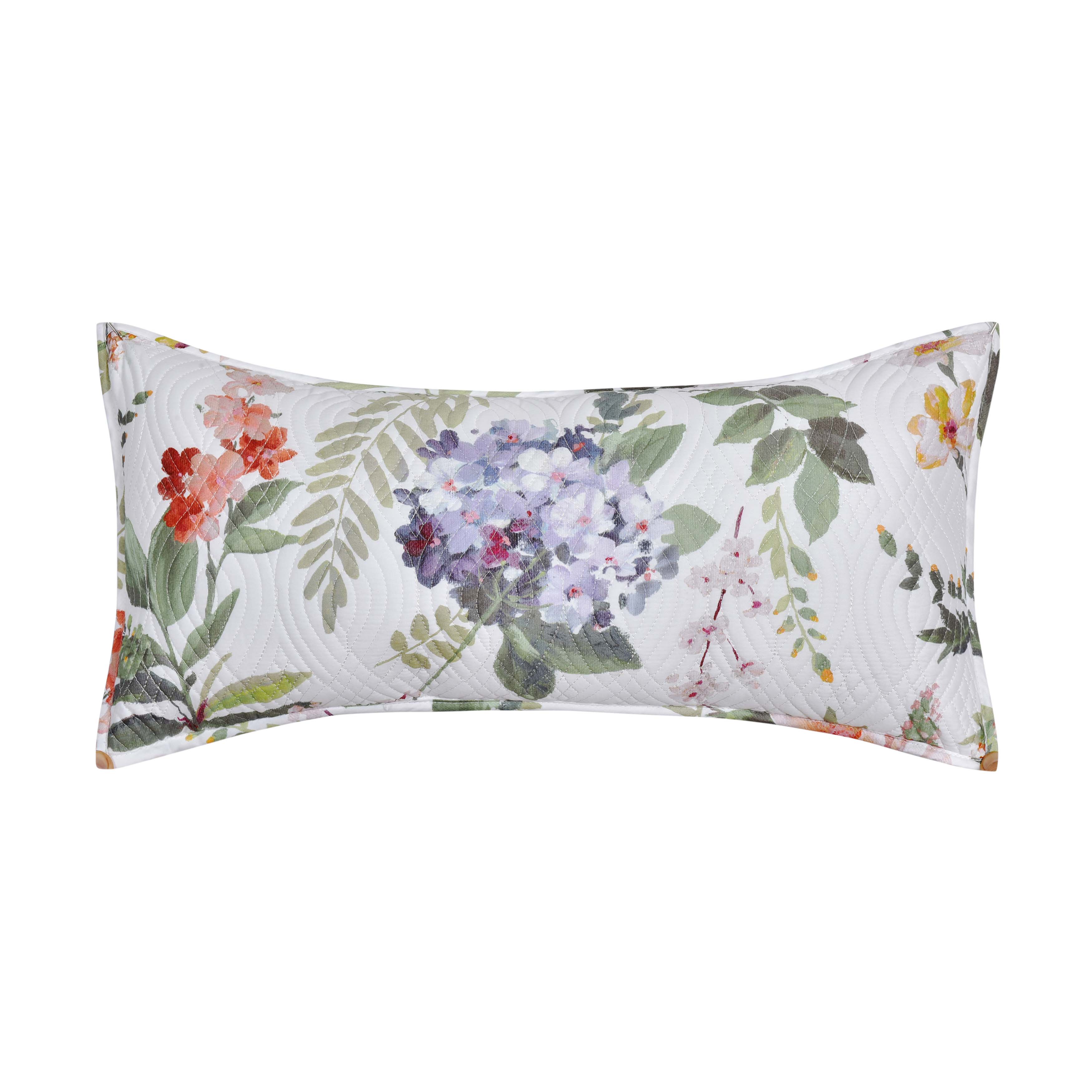 Clara Ivory Quilted Boudoir Decorative Throw Pillow 24" x 12" Throw Pillows By J. Queen New York