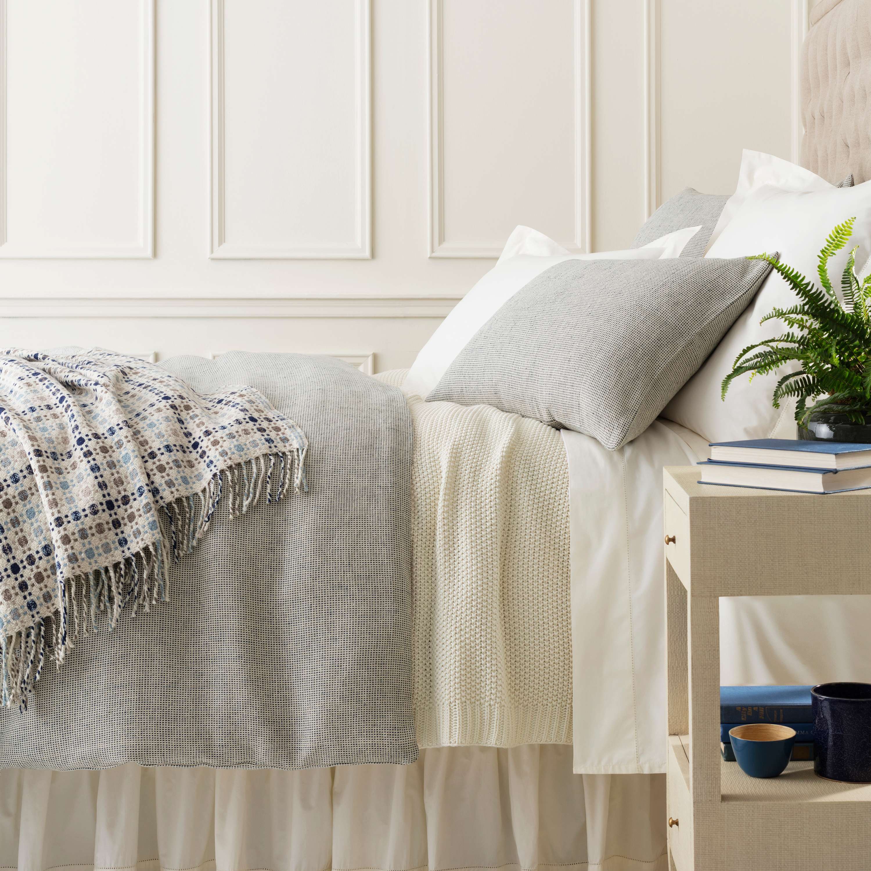 Classic Hemstitch Bedskirt Bedskirt By Annie Selke