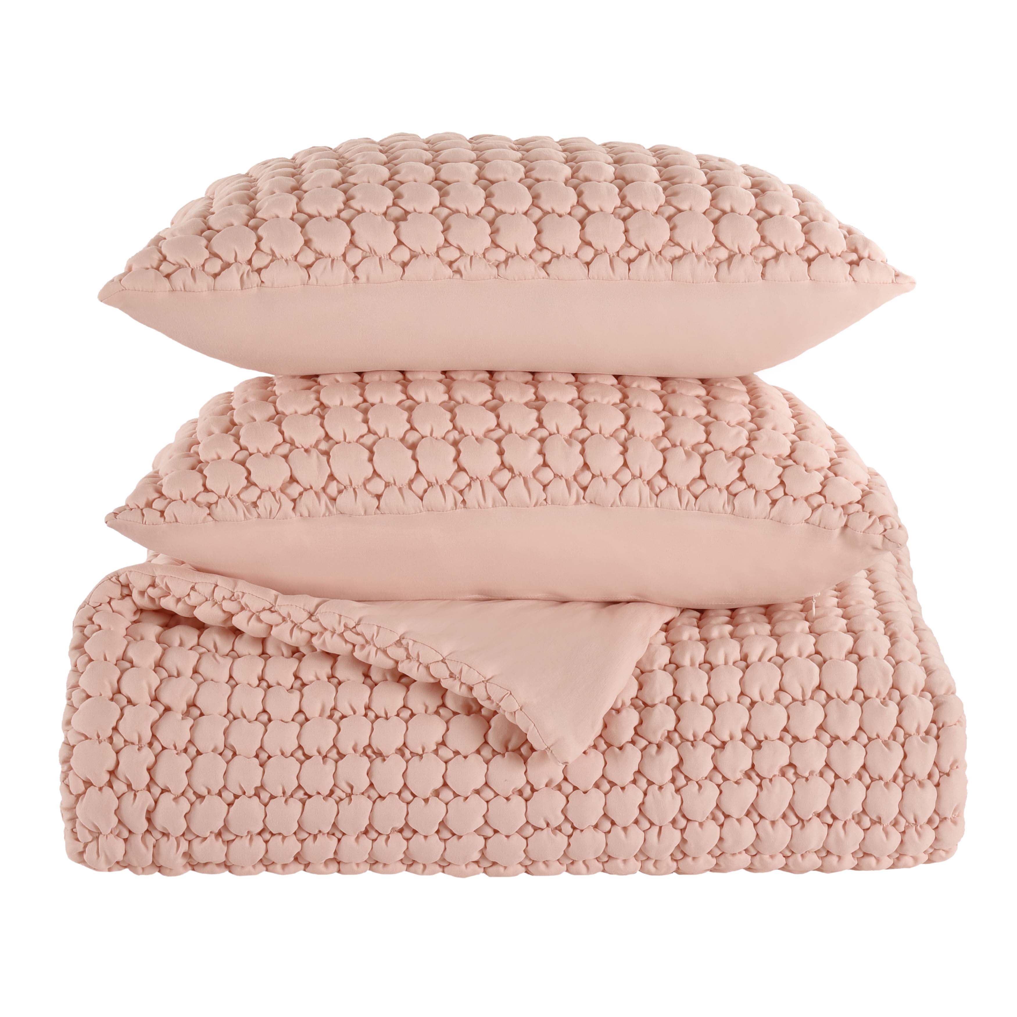 Cloud Puff Blush 3 Piece Quilt Set Quilt Sets By J. Queen New York
