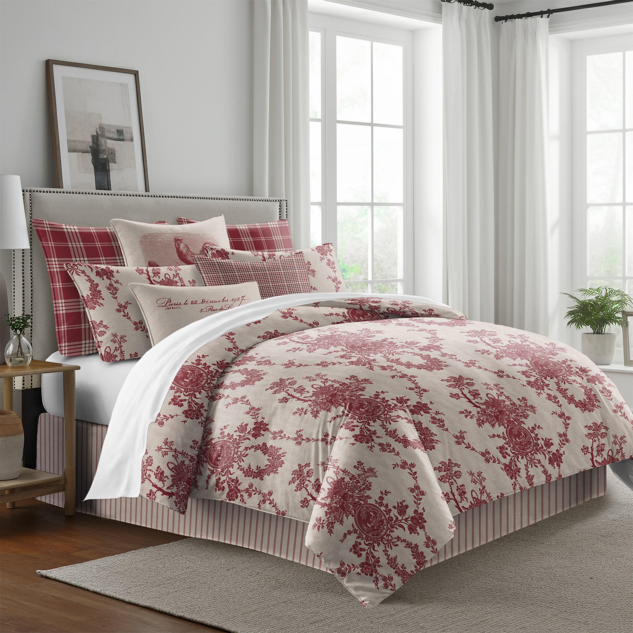 Country Lane Crimson 8 Piece Comforter Set Comforter Sets By Colcha Linens