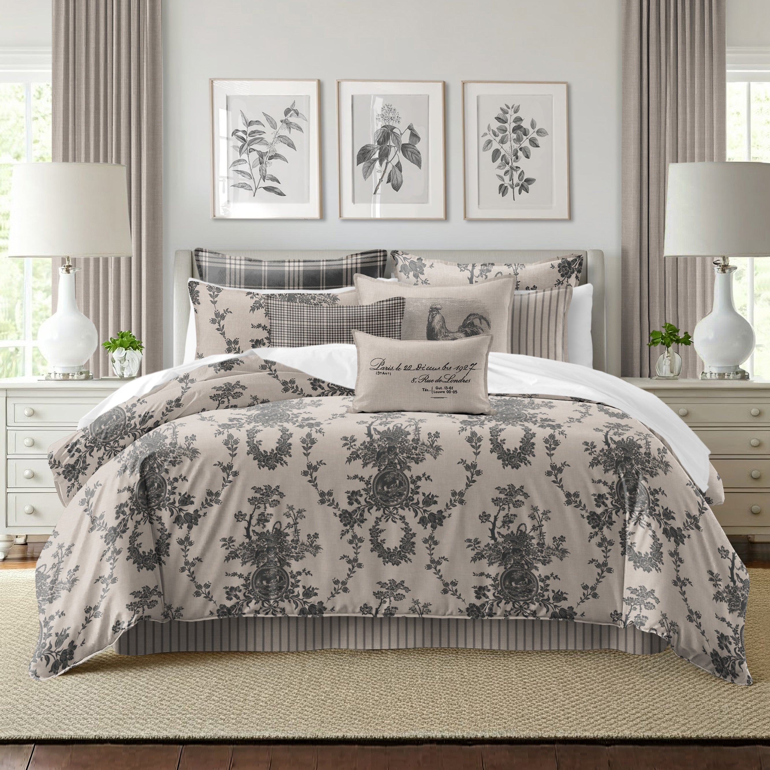 Country Lane Ebony 8 Piece Comforter Set Comforter Sets By Colcha Linens