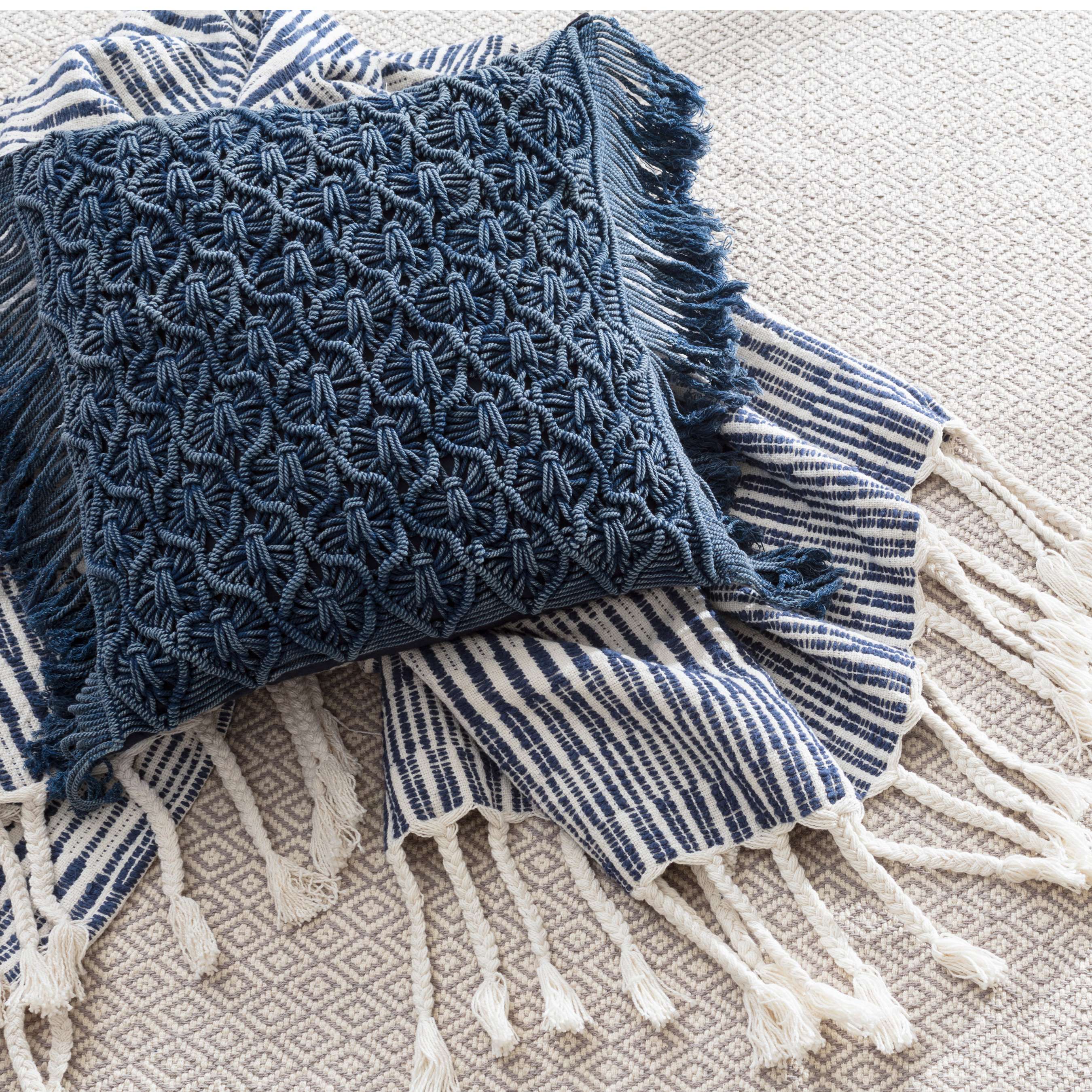 Cozumel Navy Throw Throws By Annie Selke
