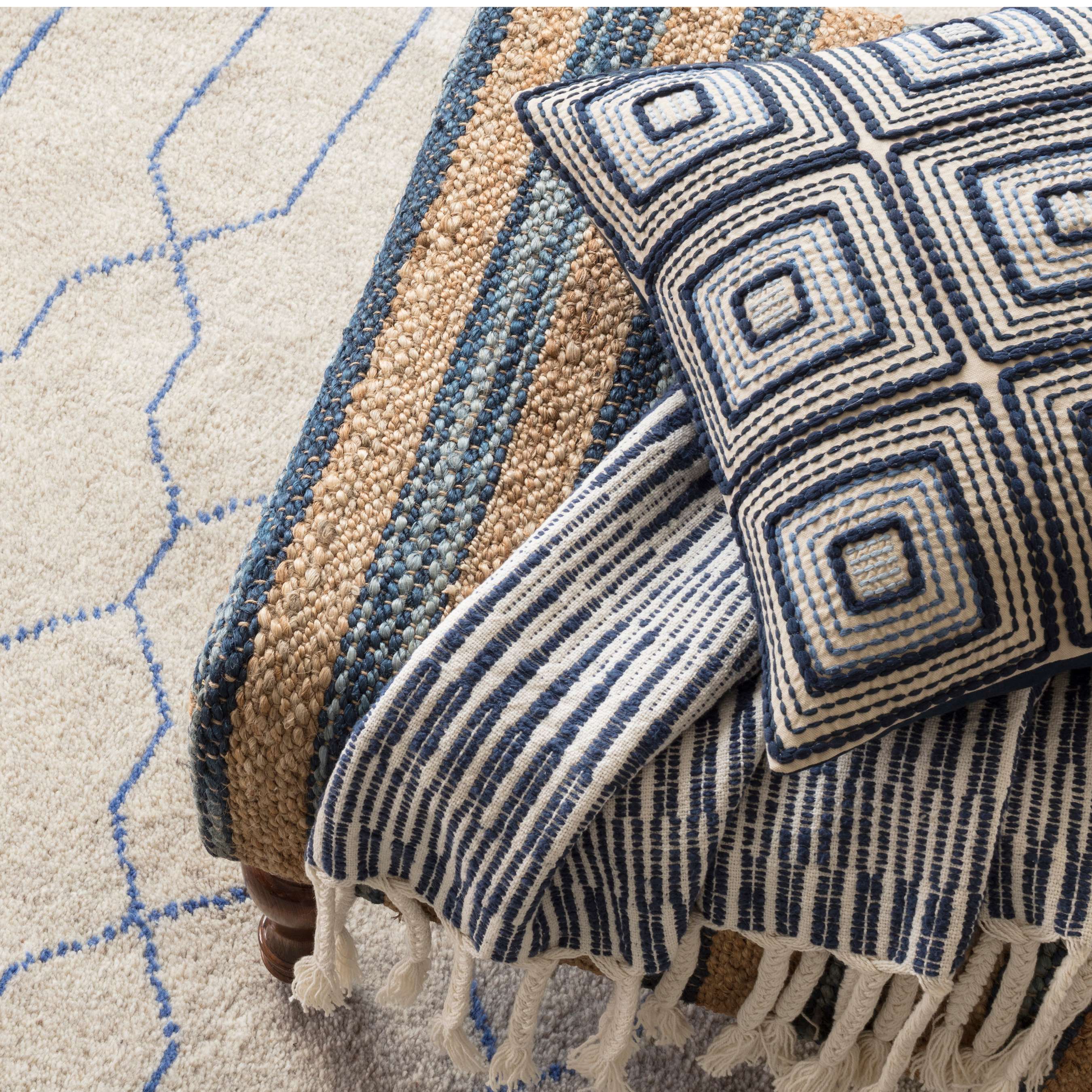 Cozumel Navy Throw Throws By Annie Selke