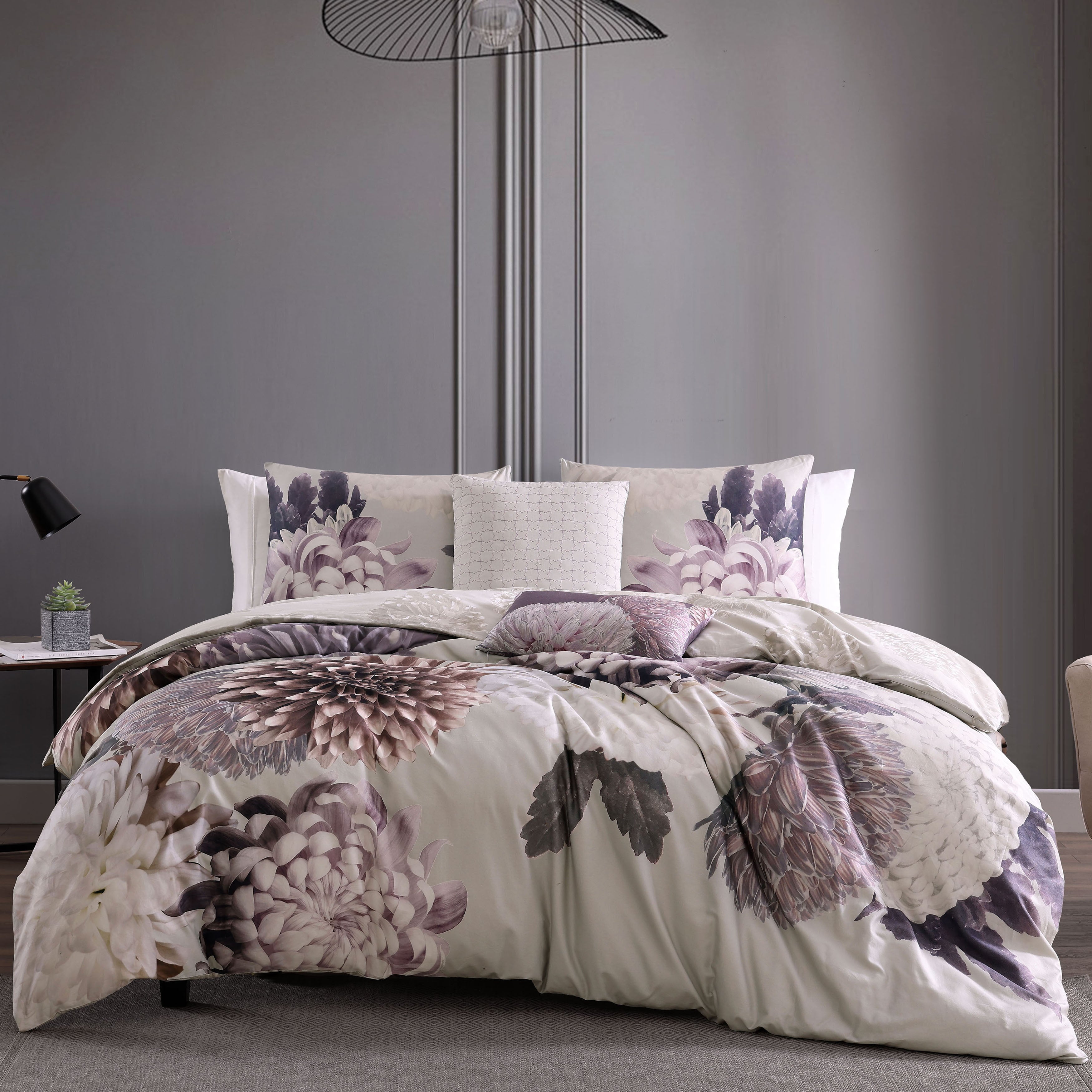 Bebejan Dahlia Purple 5 Piece Reversible Comforter Set - Final Sale Comforter Sets By US Office - Latest-bedding