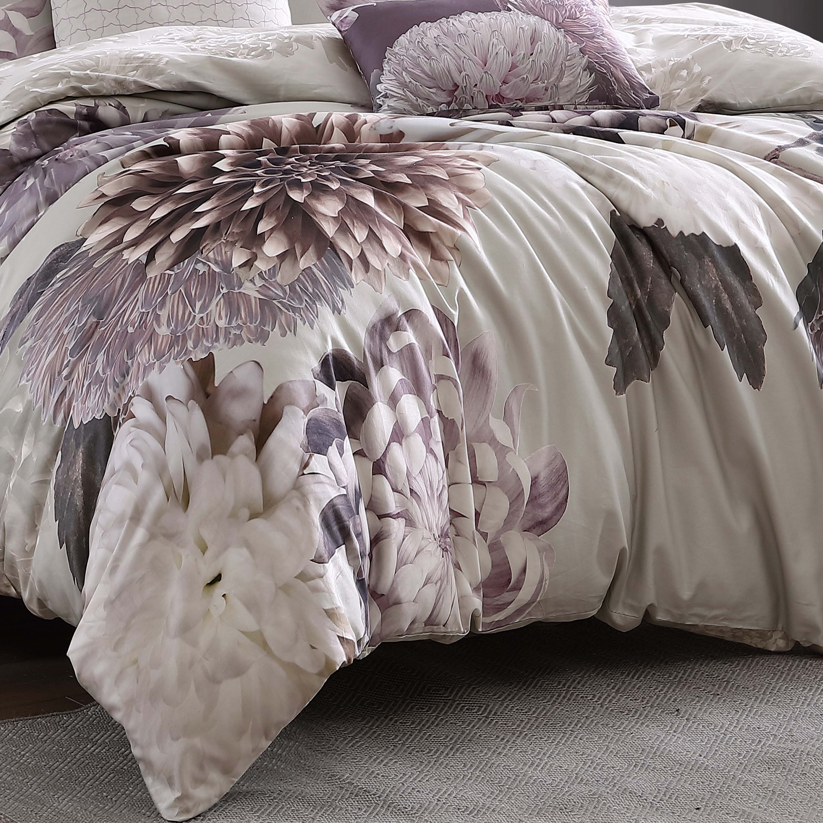 Bebejan Dahlia Purple 5 Piece Reversible Comforter Set - Final Sale Comforter Sets By US Office - Latest-bedding