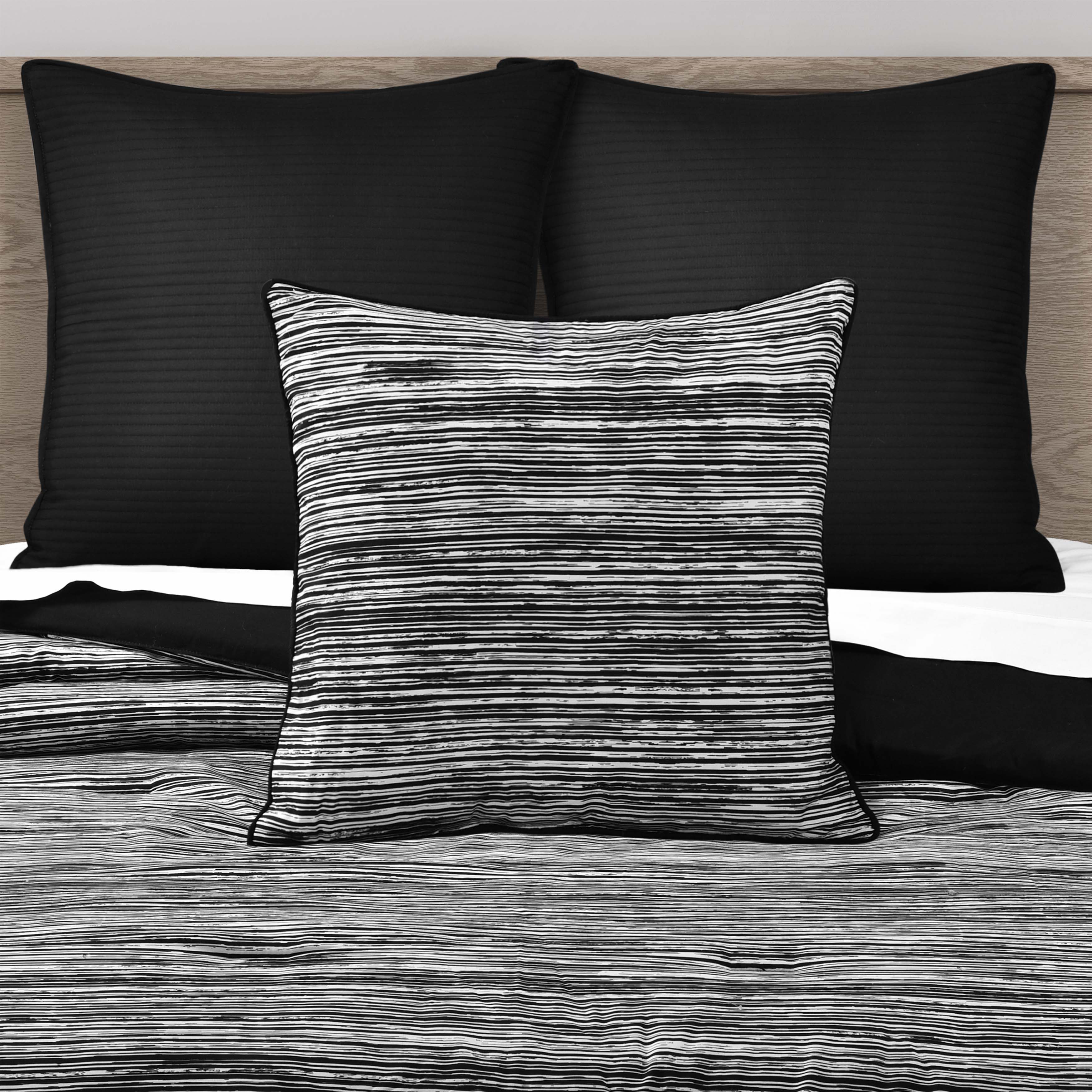 Dalton Black Square Decorative Throw Pillow 20" x 20" Throw Pillows By J. Queen New York