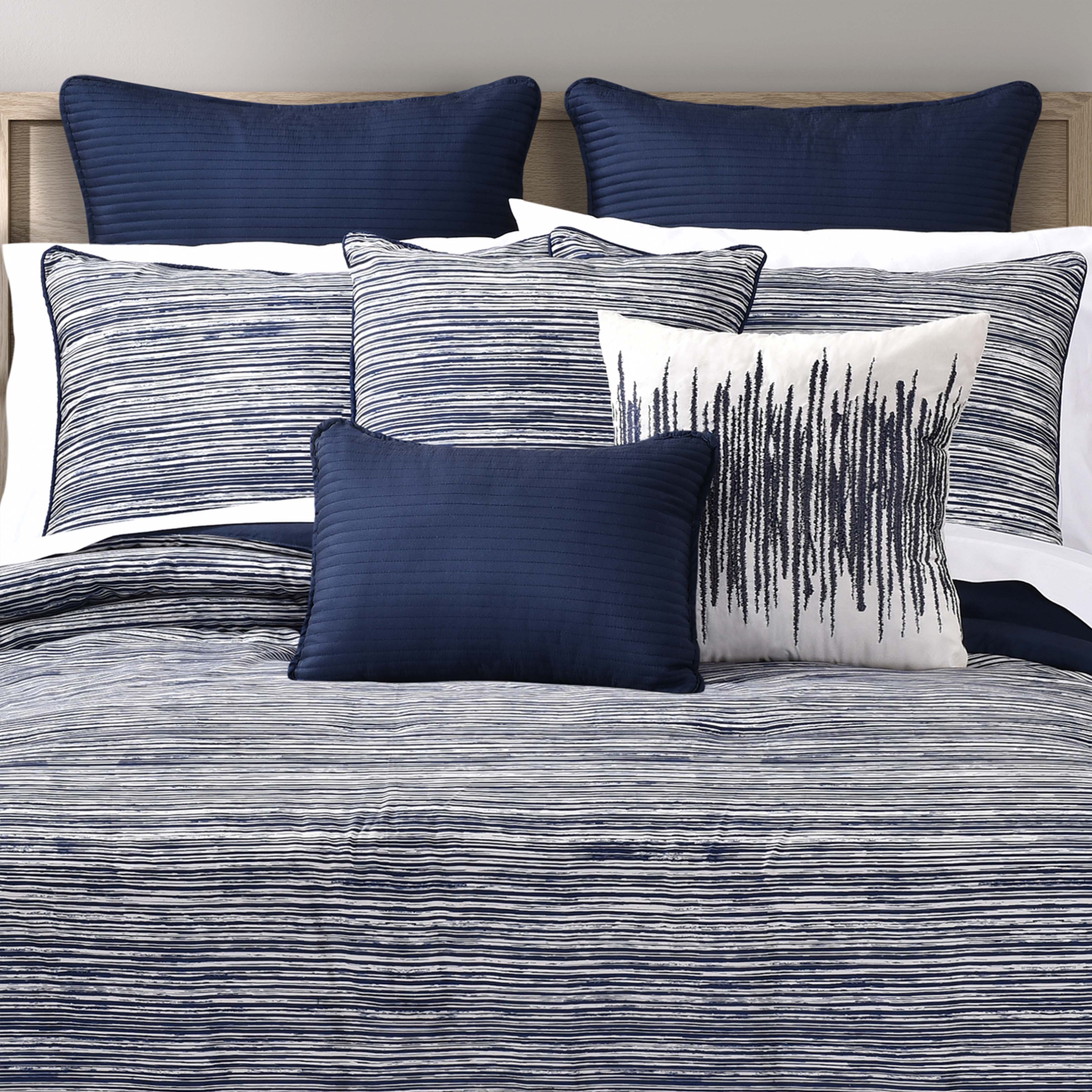 Dalton Navy 3 Piece Comforter Set Comforter Sets By J. Queen New York