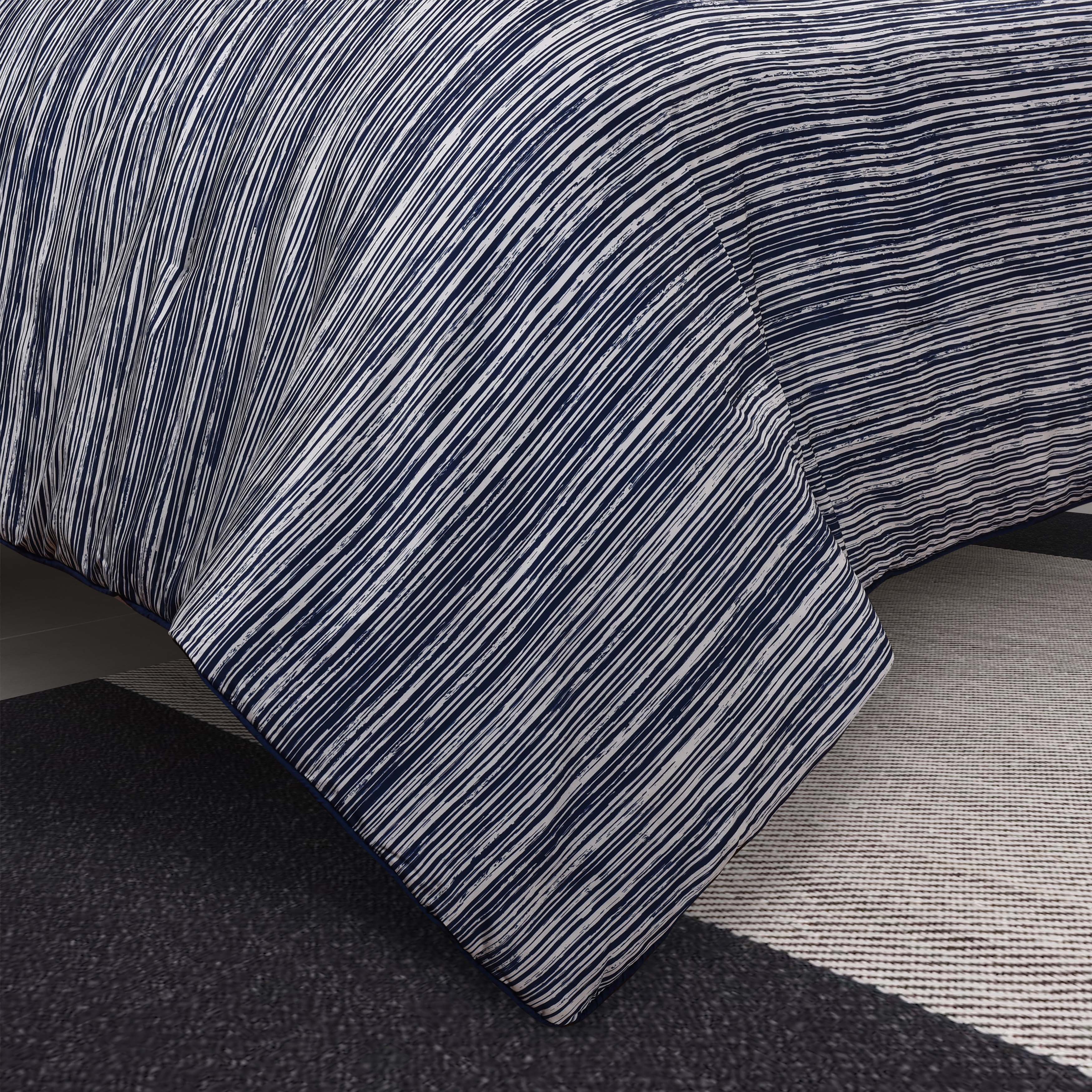 Dalton Navy 3 Piece Comforter Set Comforter Sets By J. Queen New York